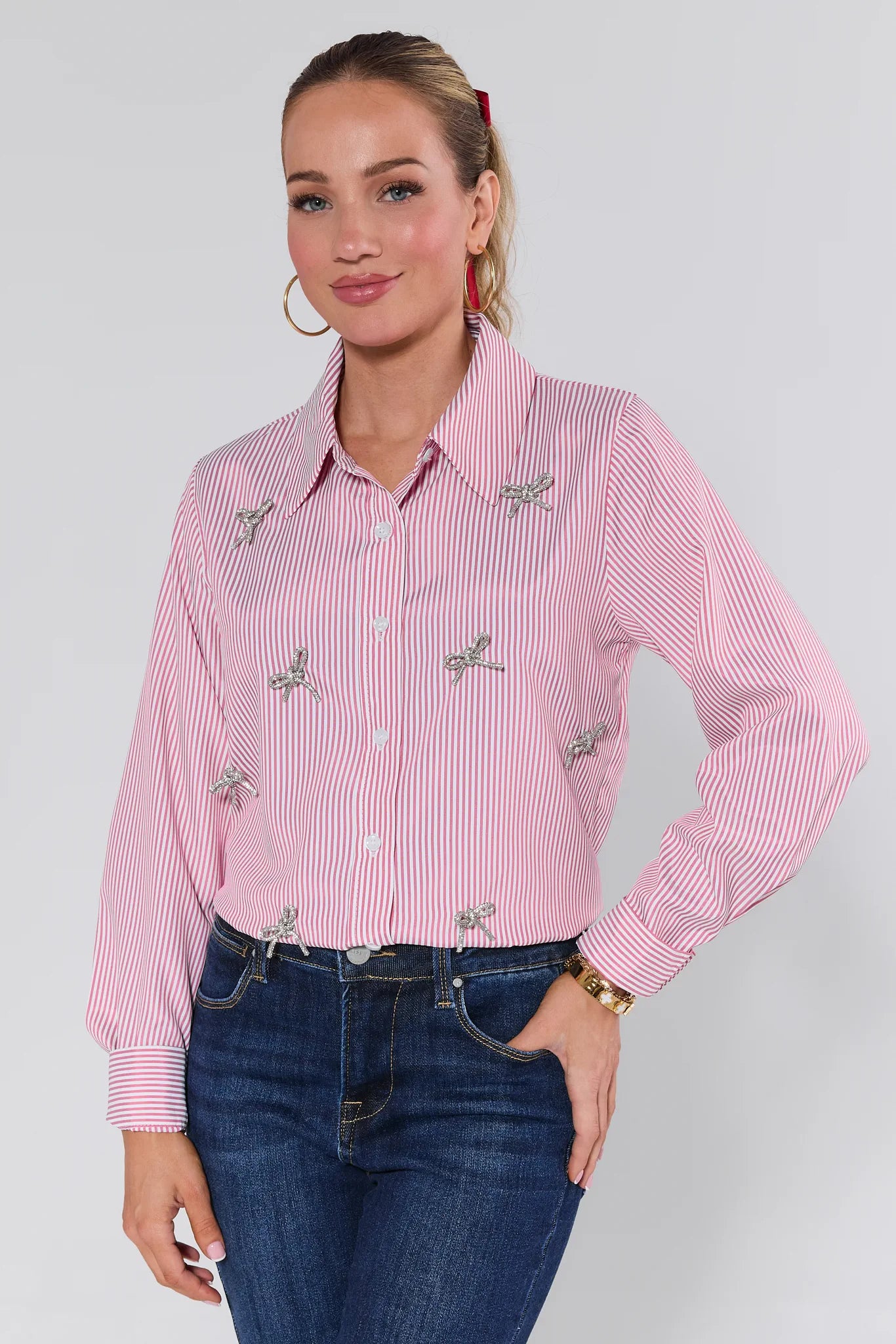 Kelly Embellished Button Up Top