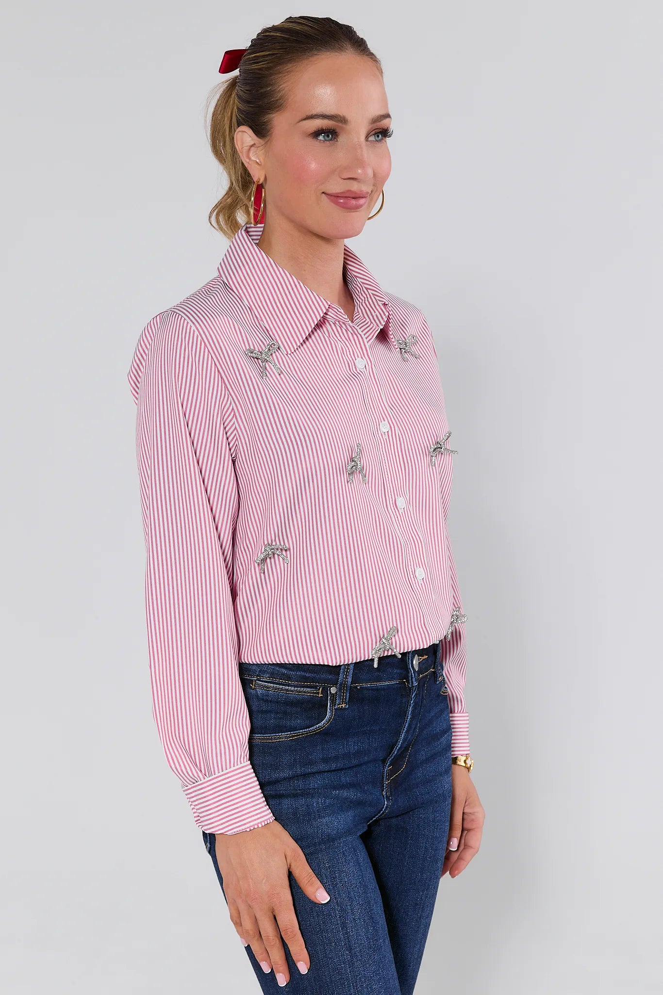 Kelly Embellished Button Up Top