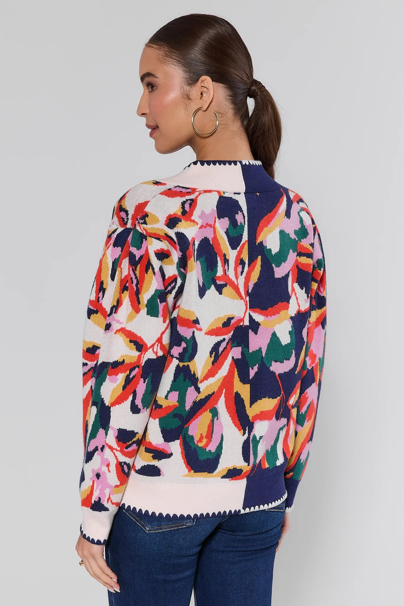 Leslie Navy Floral Cardigan