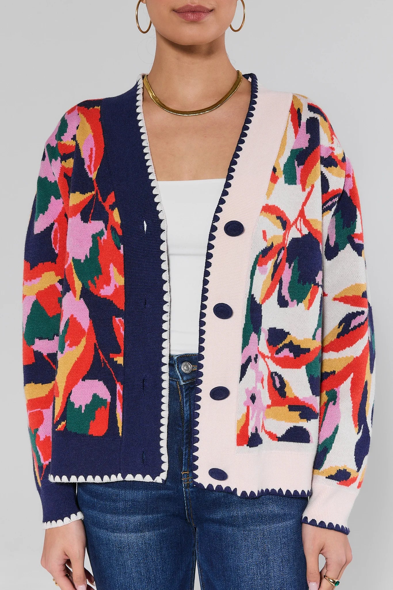 Leslie Navy Floral Cardigan