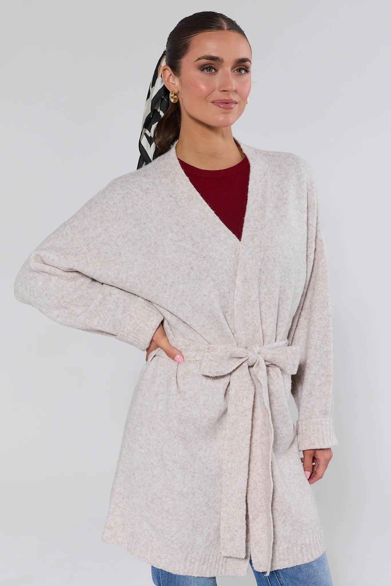 Tinley Gray Wrap Cardigan