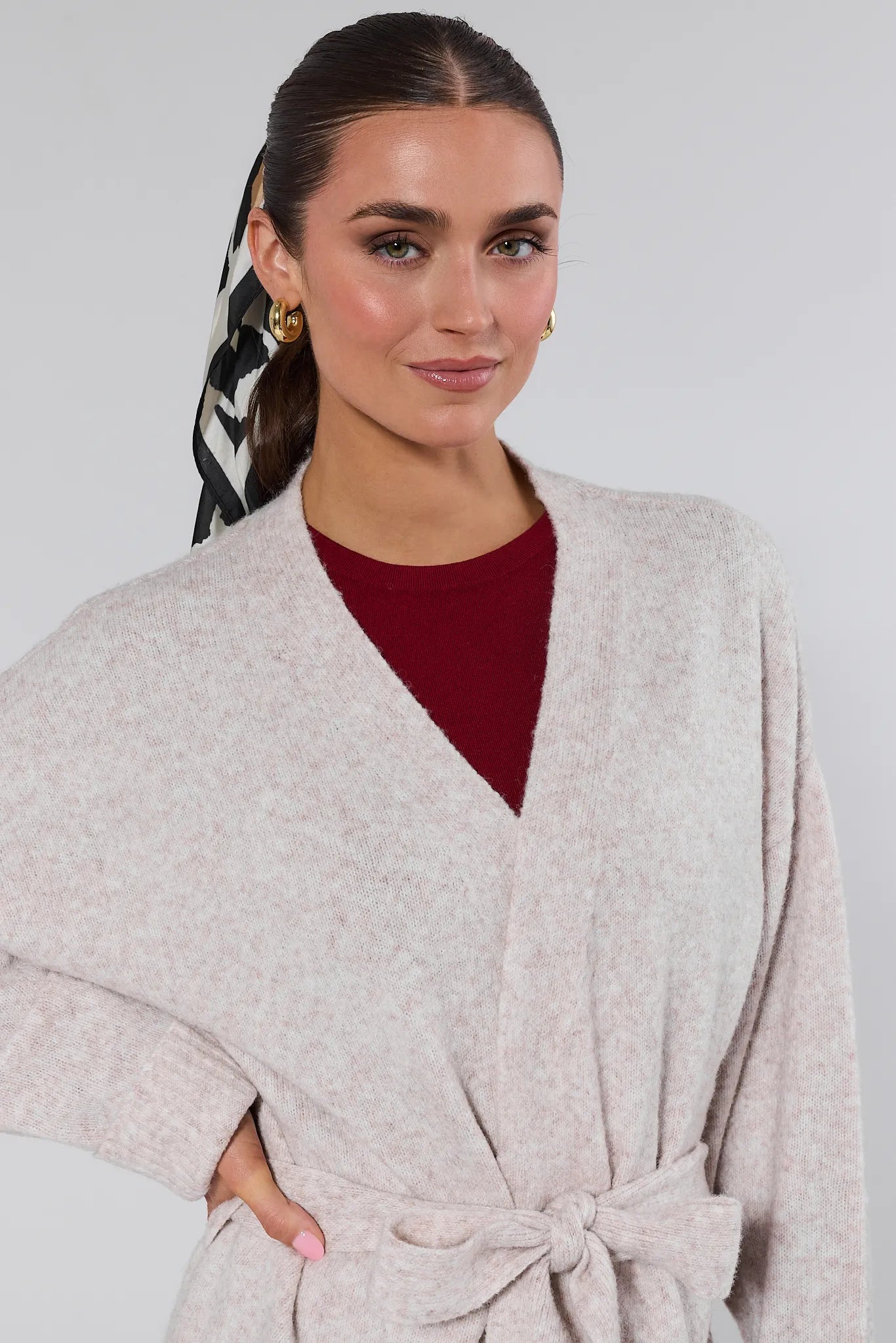 Tinley Gray Wrap Cardigan