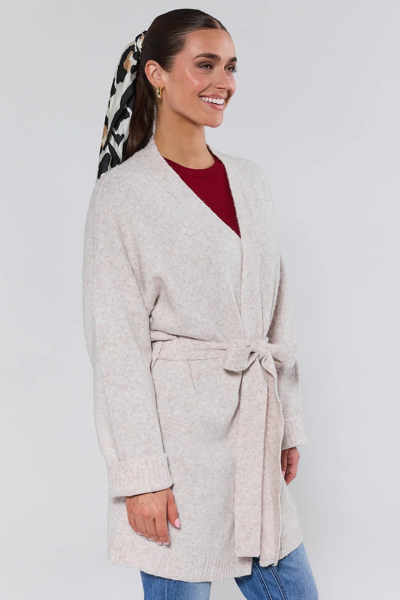 Tinley Gray Wrap Cardigan