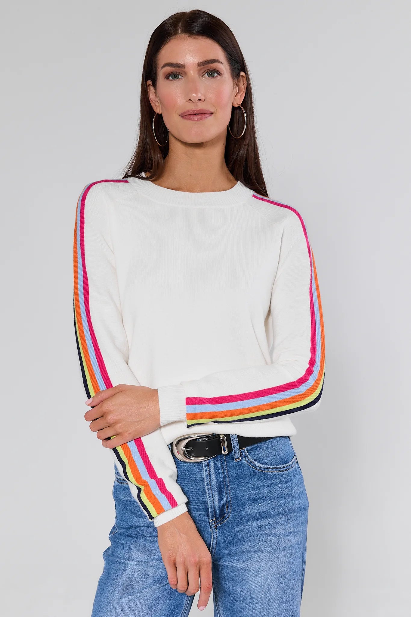 Khloe Cream Striped Sweater