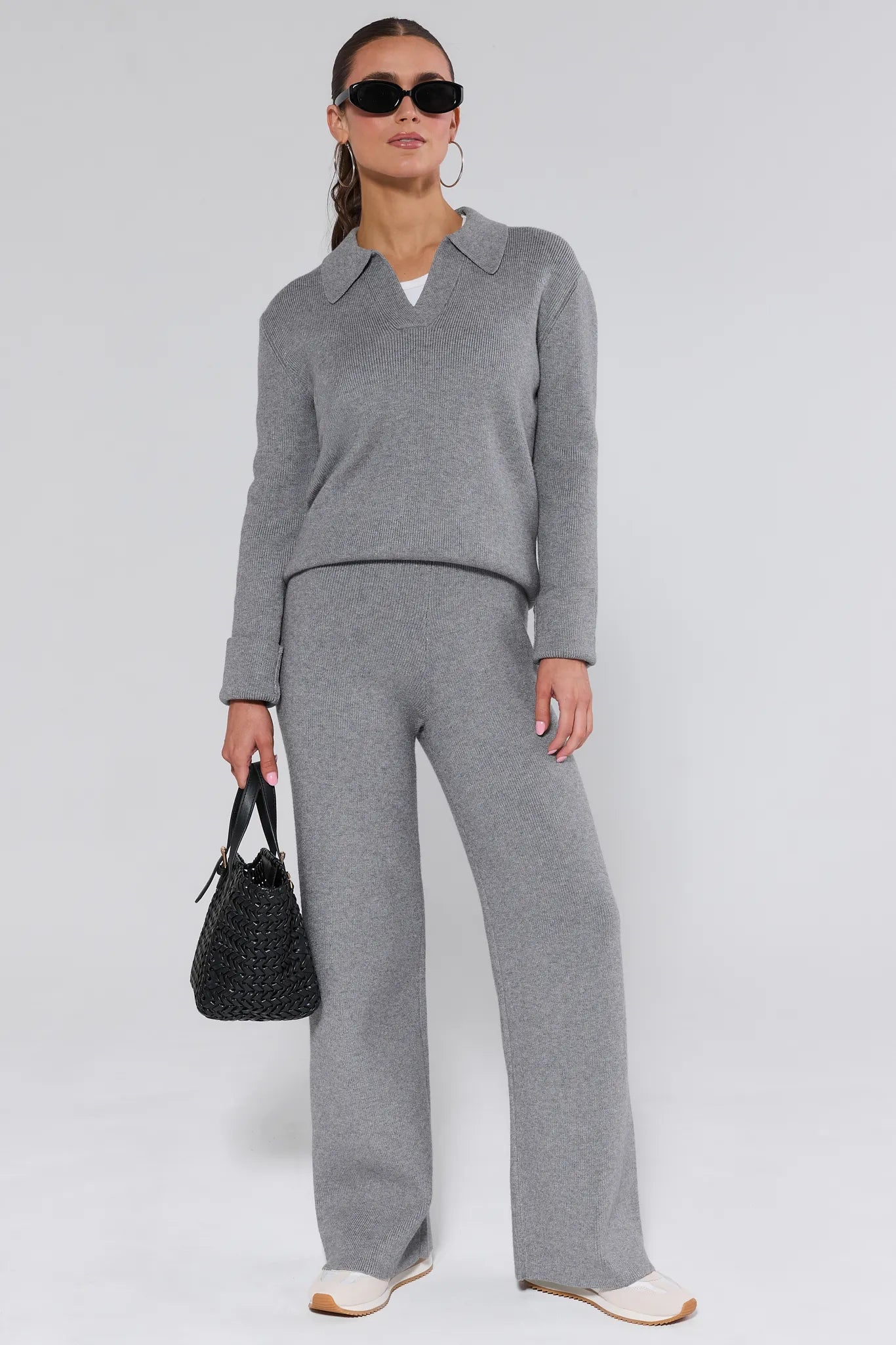 Elle Gray Knit Pants