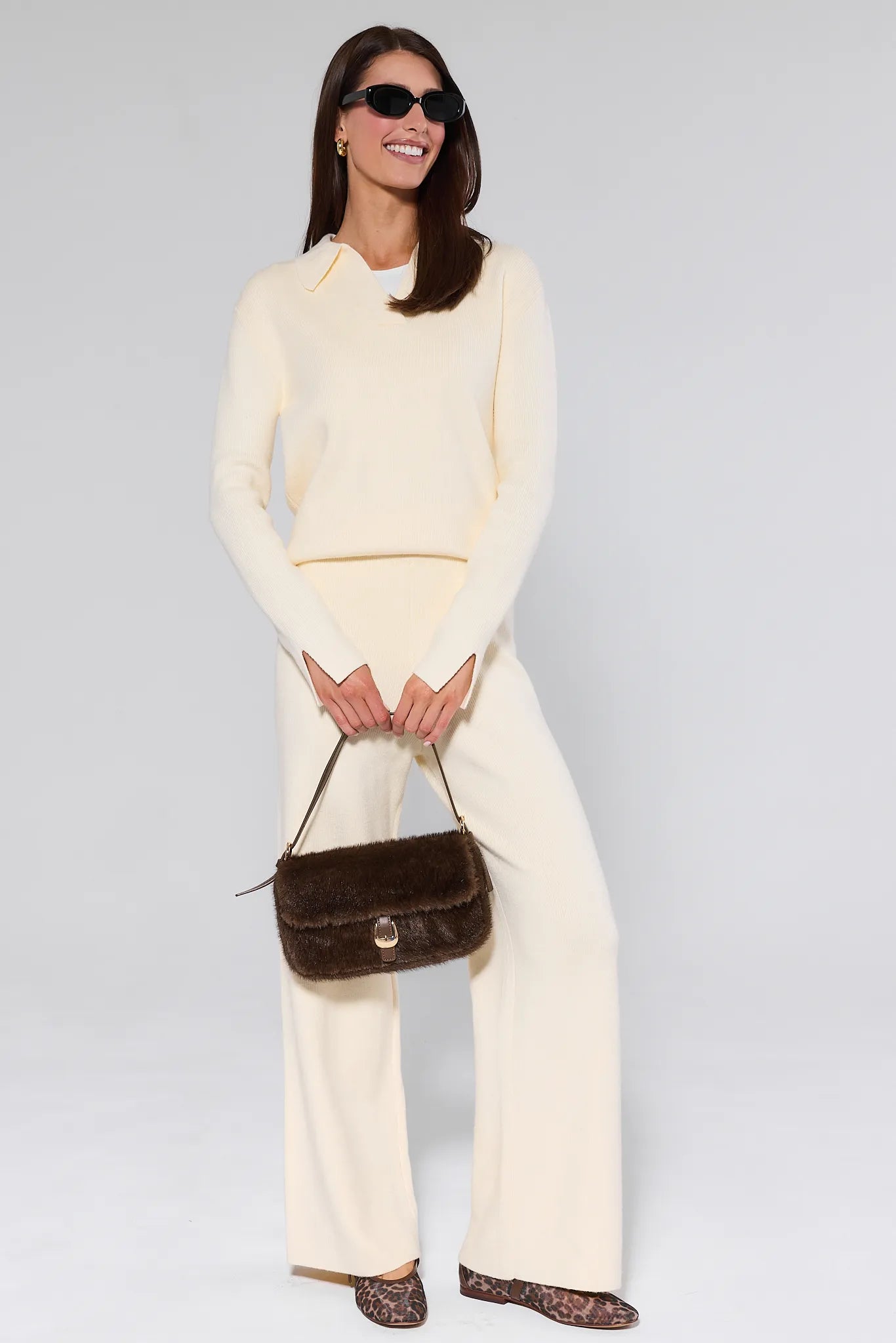 Elle Ivory Knit Pants
