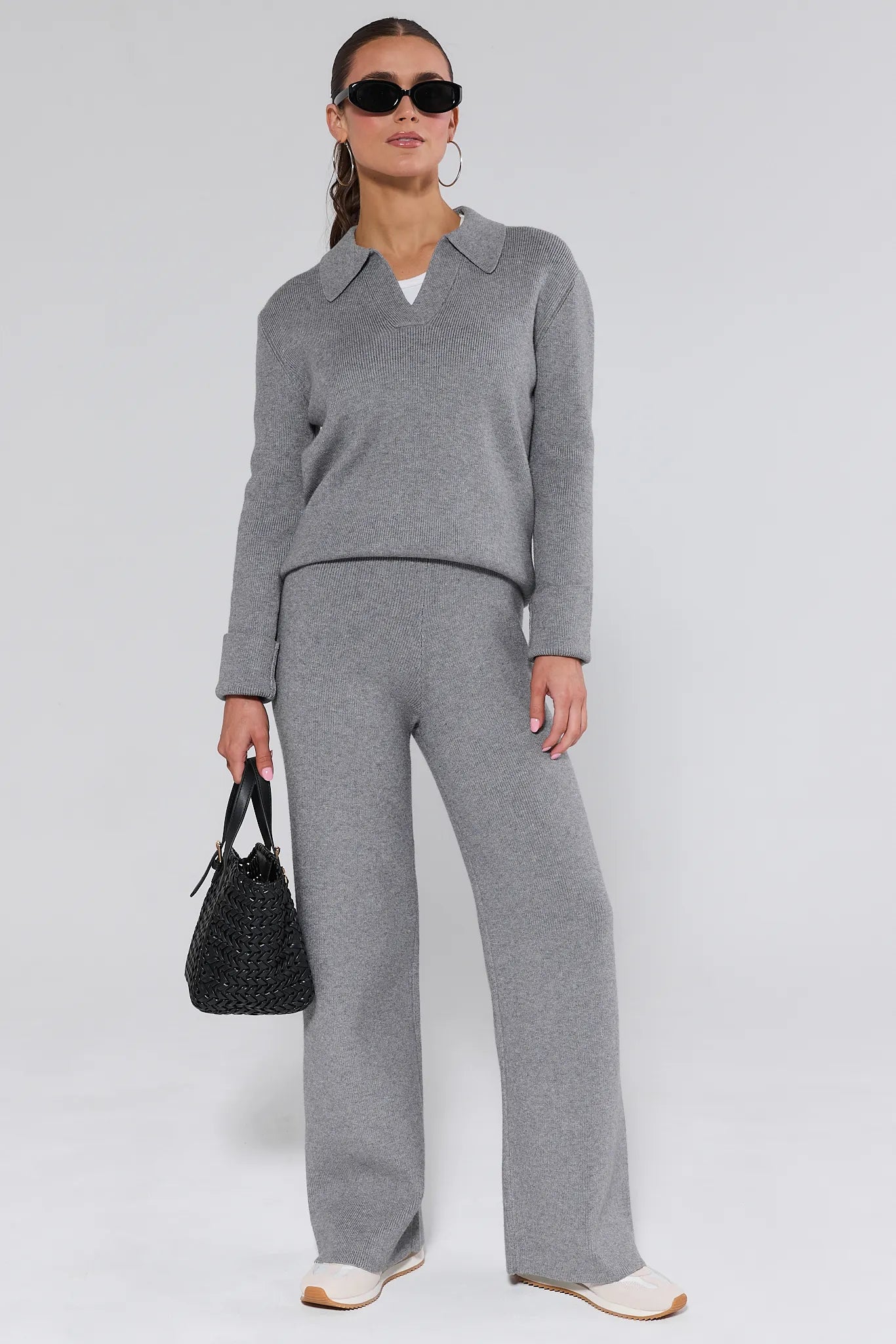 Elle Gray Knit Sweater