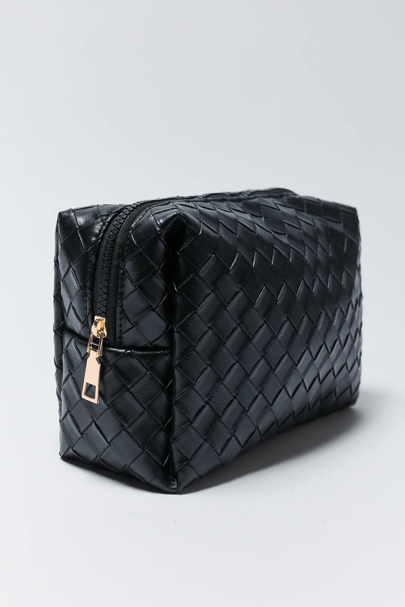 Waverly Black Woven Cosmetic Bag