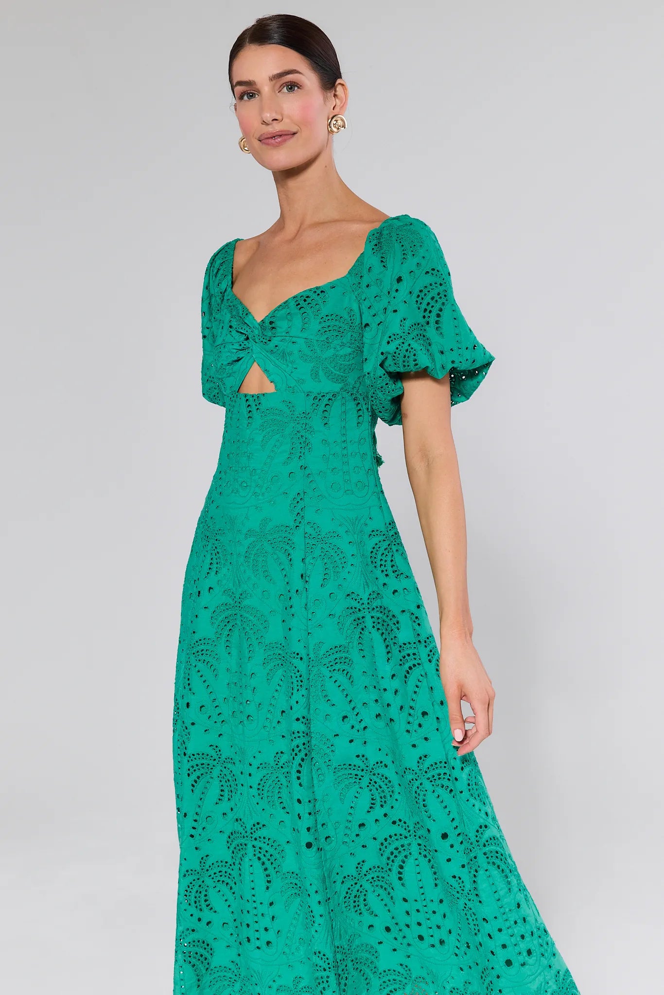 Sydney Green Eyelet Dress