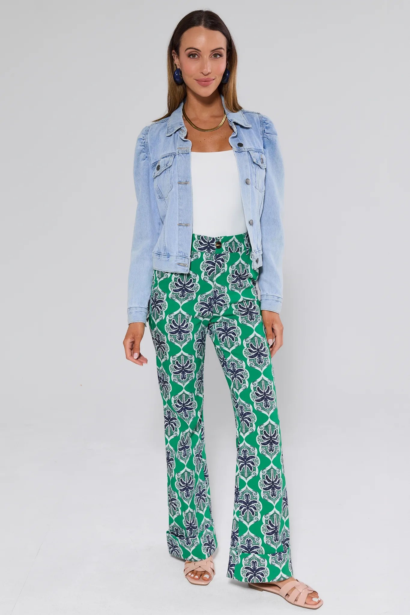Goldie Green Printed Pants
worn by a person on a white background