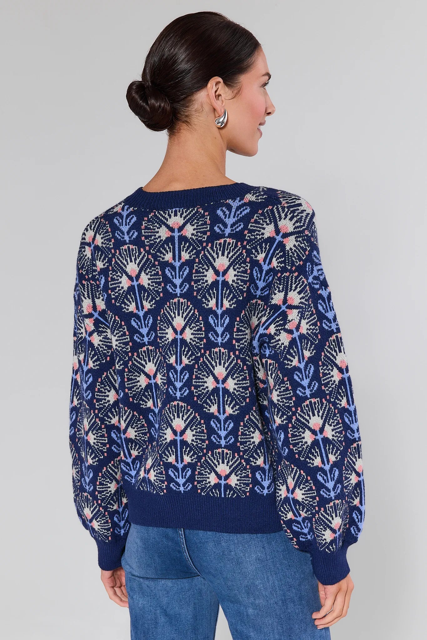 Maisie Blue Printed Sweater