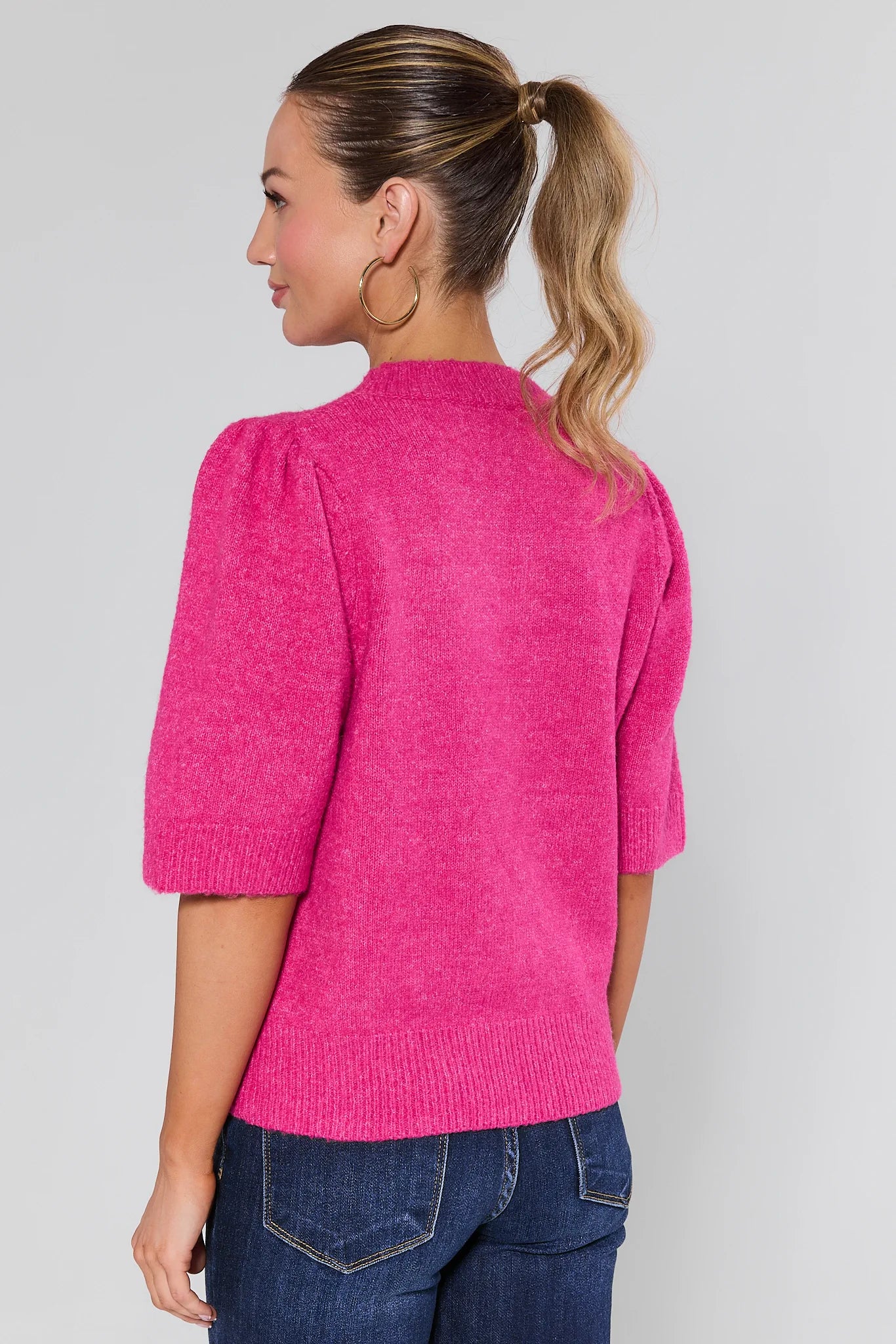 Brenna Pink Floral Knit Sweater