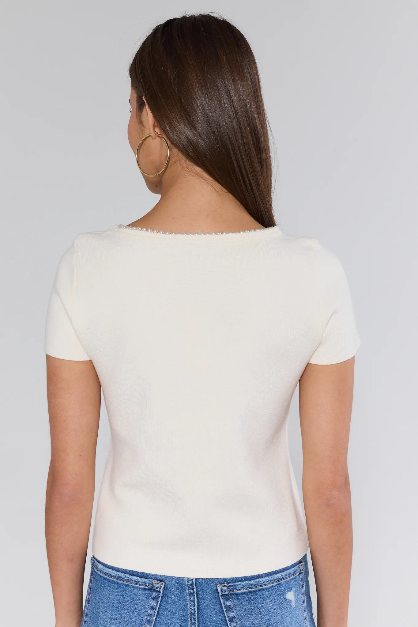 Ingrid White Embellished Top