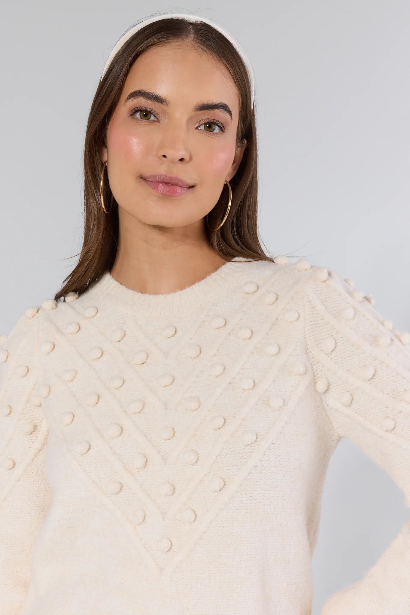 Judy White Knit Sweater