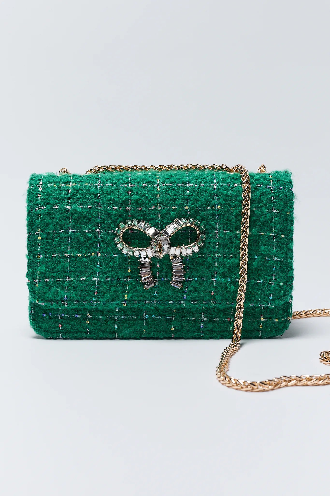 Rosanna Green Tweed Shoulder Bag