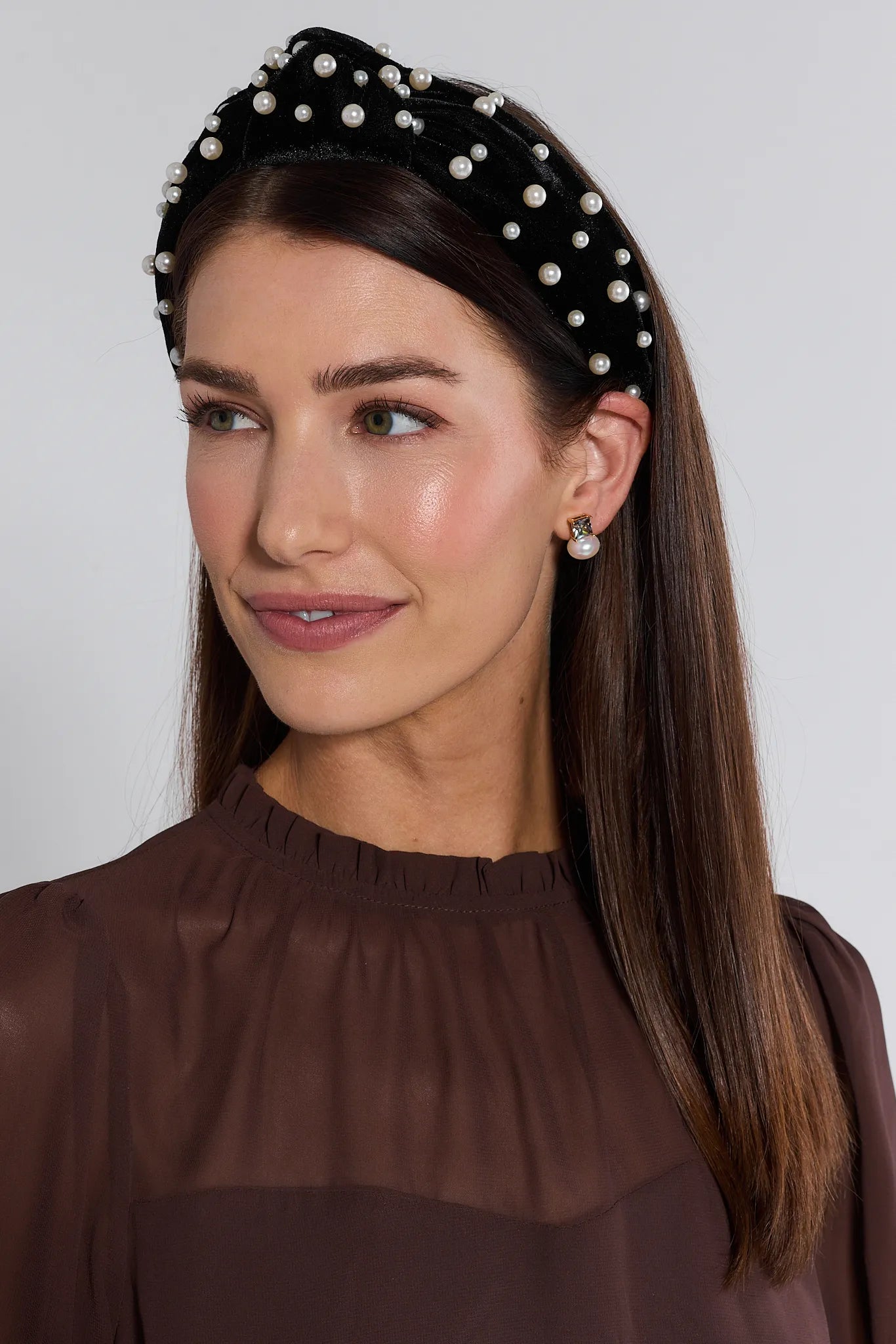 Marie Black Pearl Knot Headband