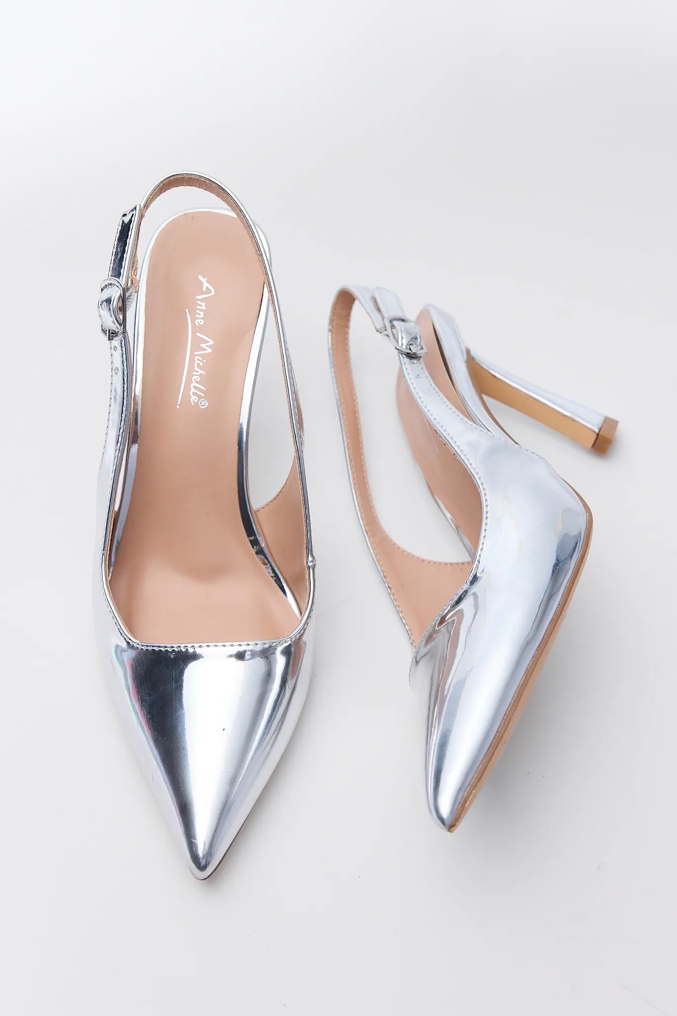 Marilyn Silver Pointed Toe Heels