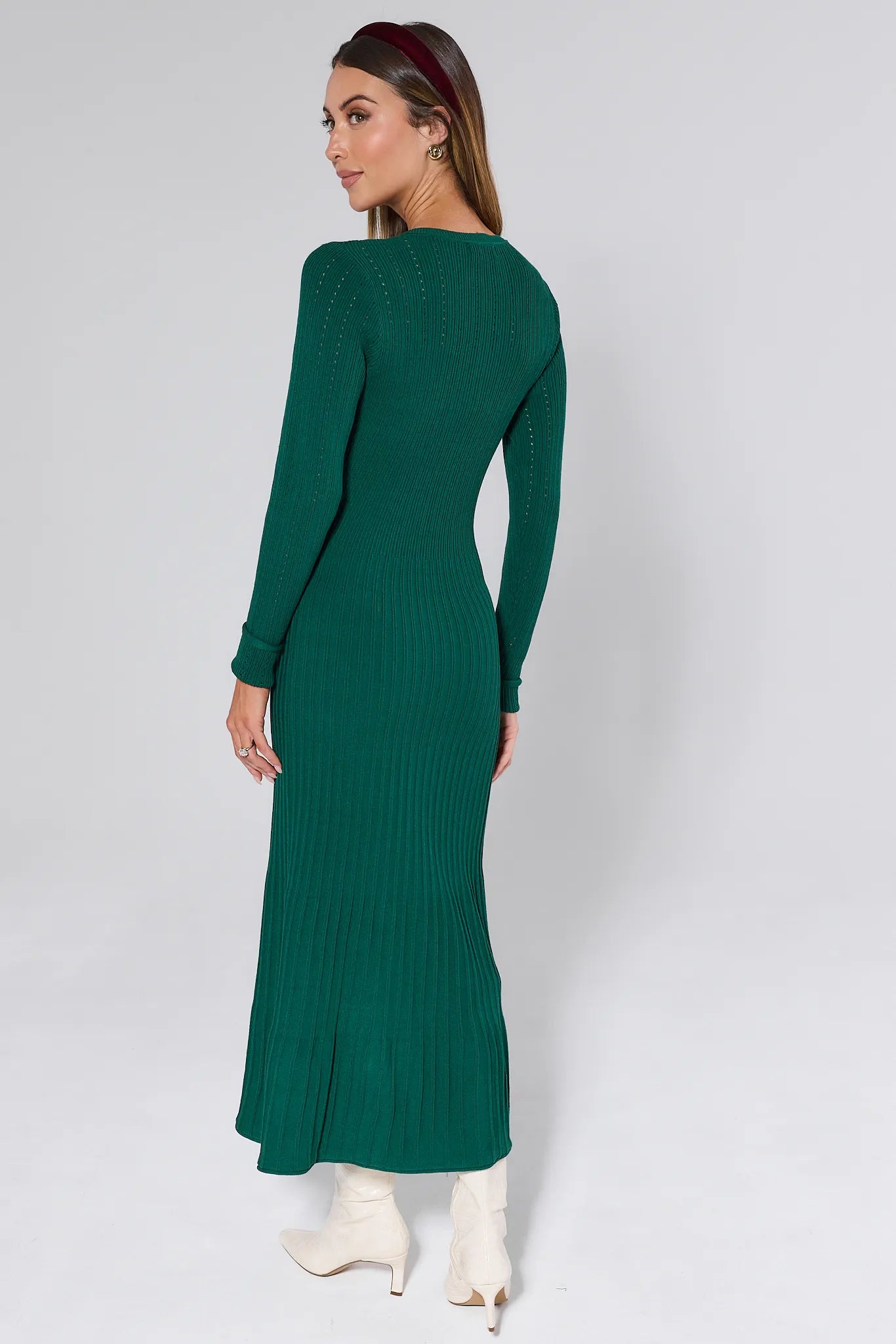 Lena Green Knit Midi Dress