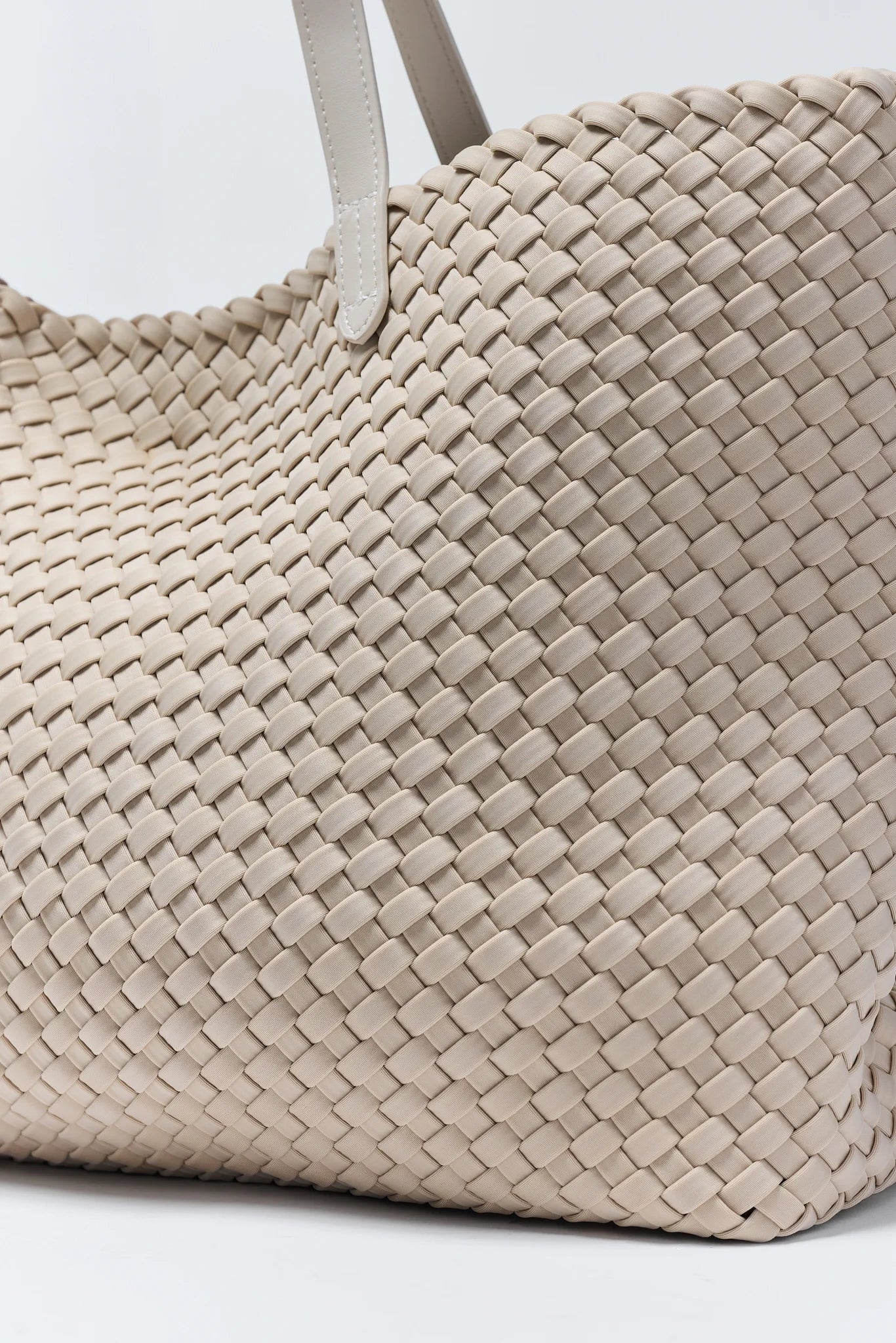 Evie Tan Woven Tote Bag