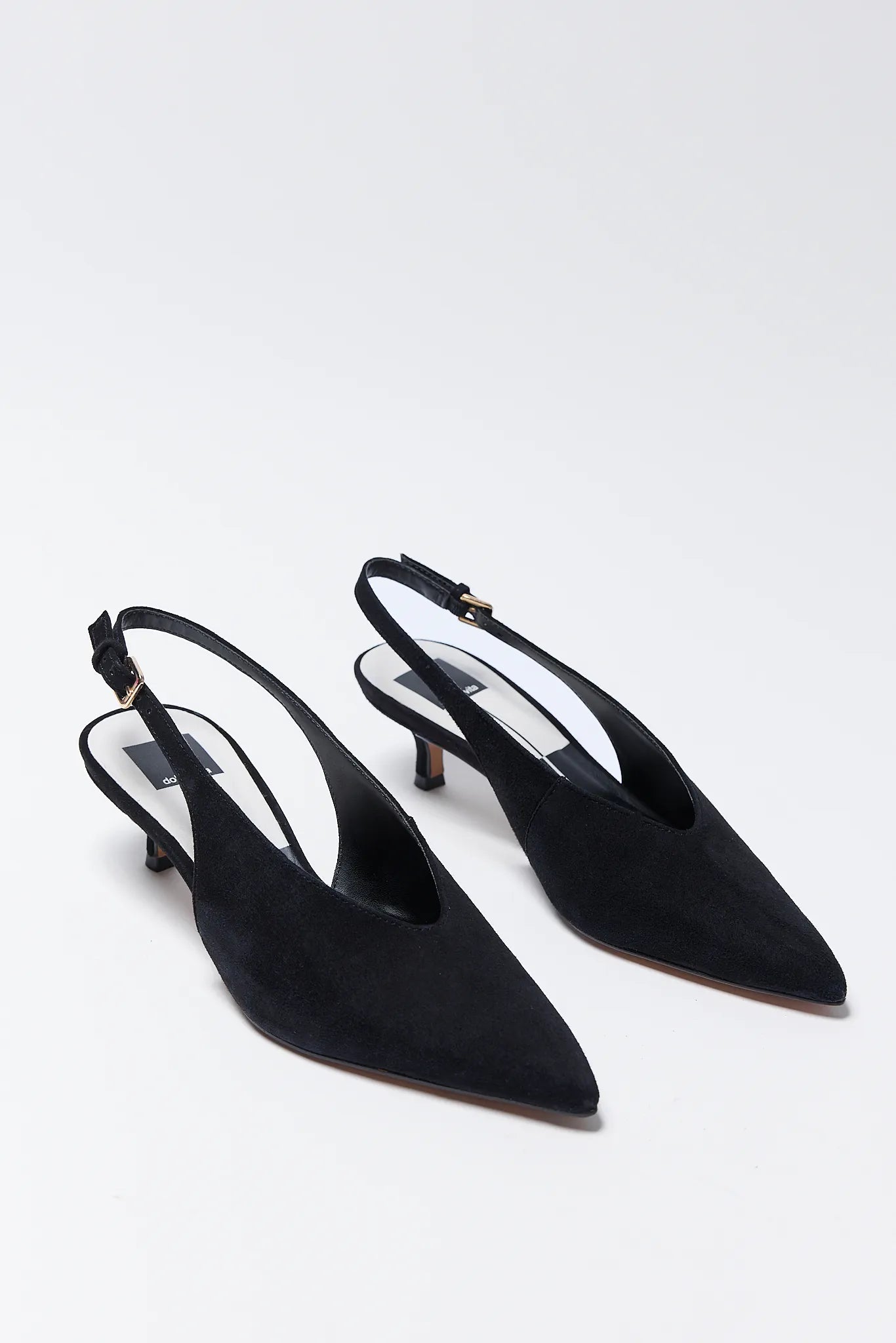 Alenna Black Suede Pointed Toe Heels