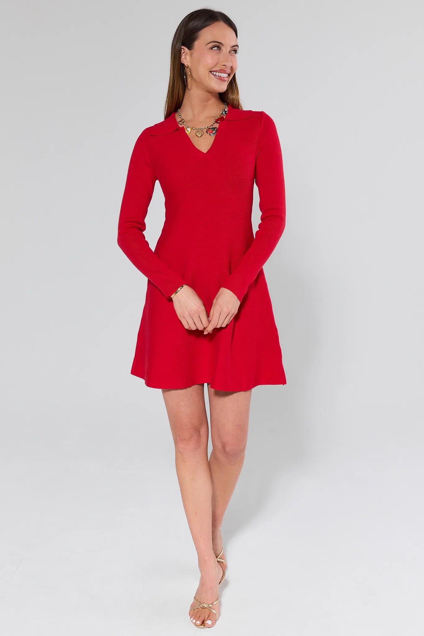 Amelia Red Knit Mini Dress