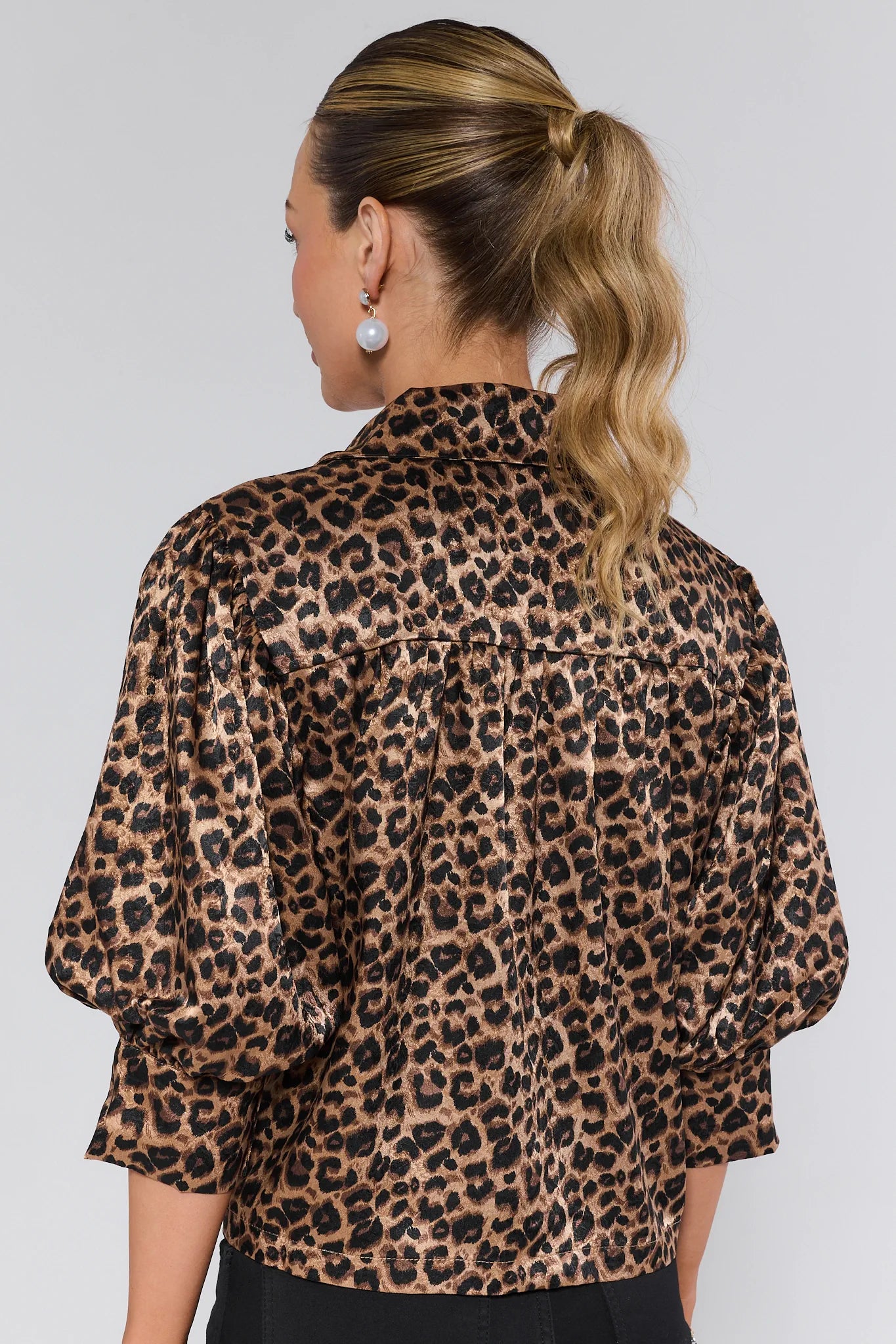 Jones Leopard Button Up Top