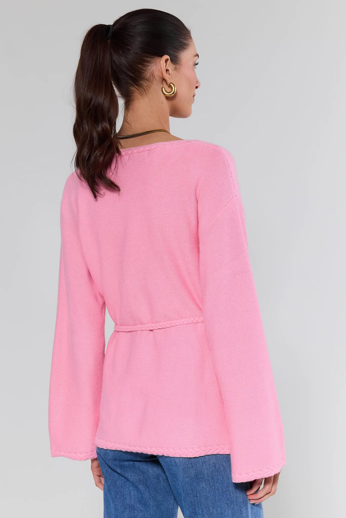 Jada Pink Wrap Knit Cardigan
