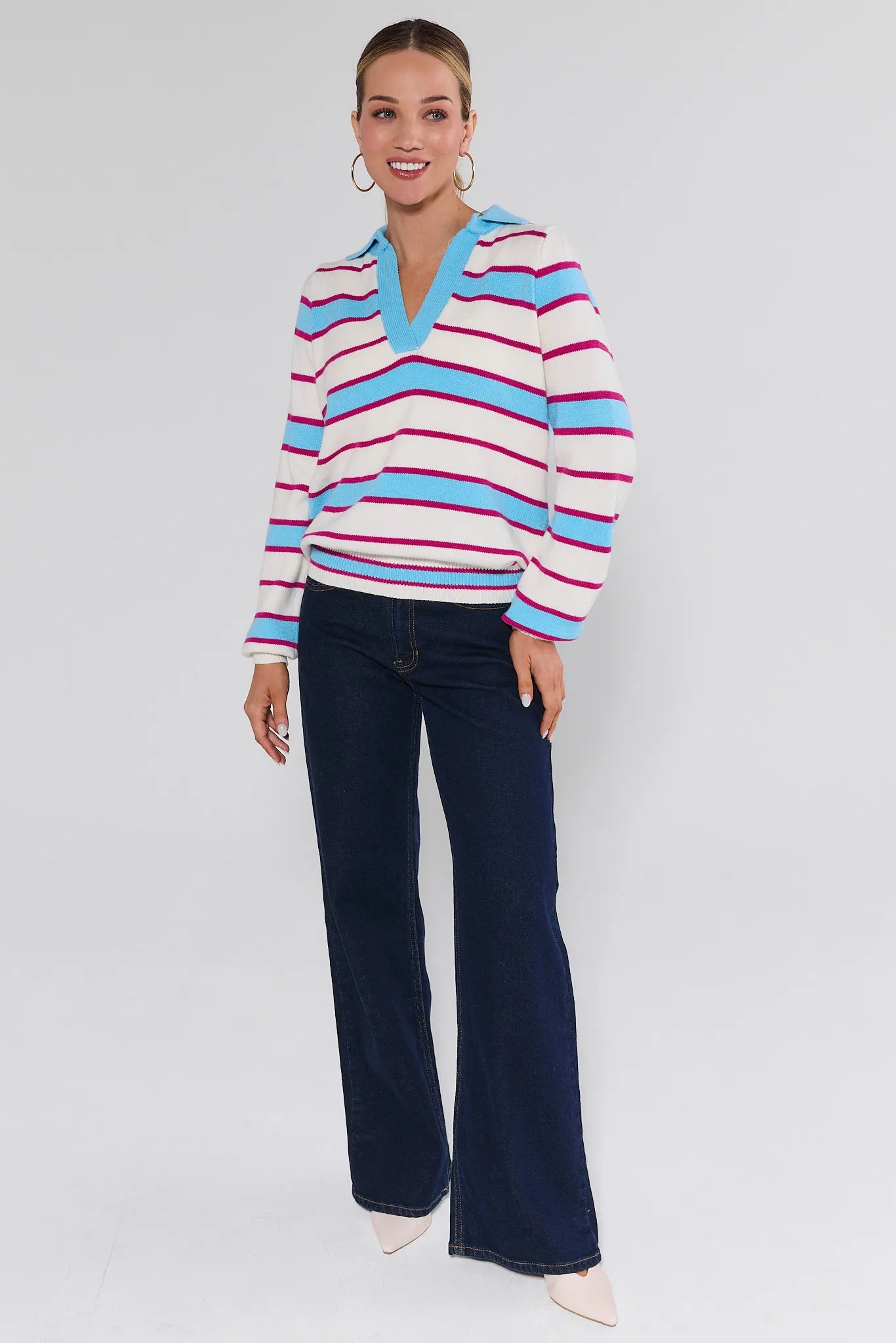 Makenna Dark Wash Wide Leg Jeans