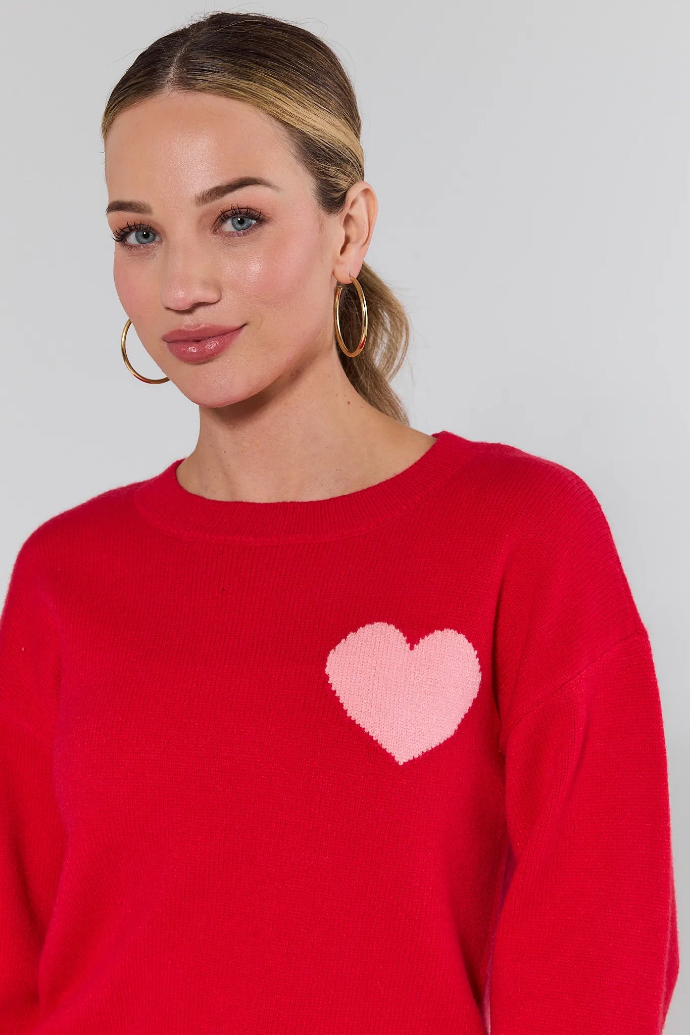 Hannah Red Heart Knit Sweater