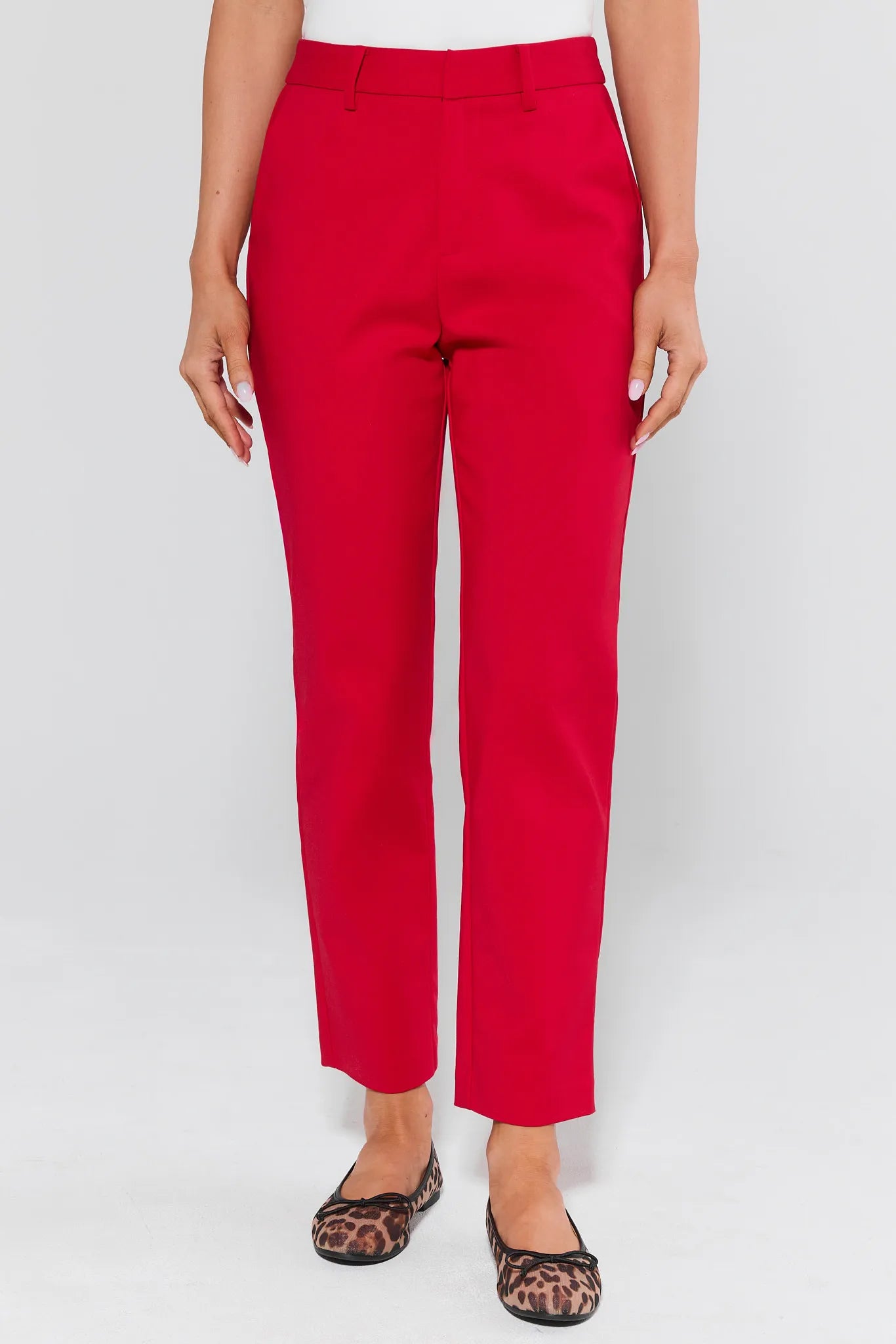 Wren Red Tailored Capri Pants