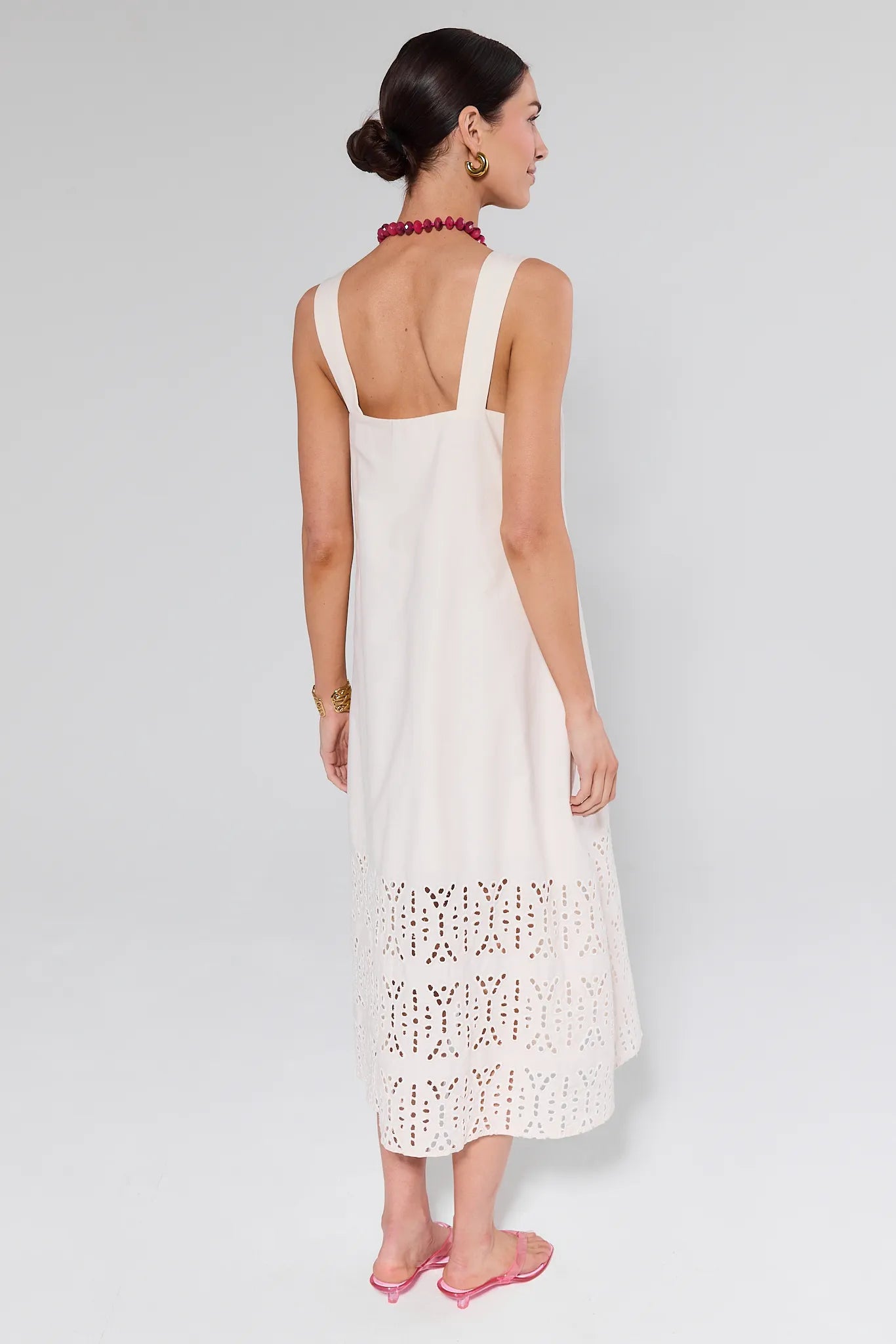 Melody White Eyelet Midi Dress