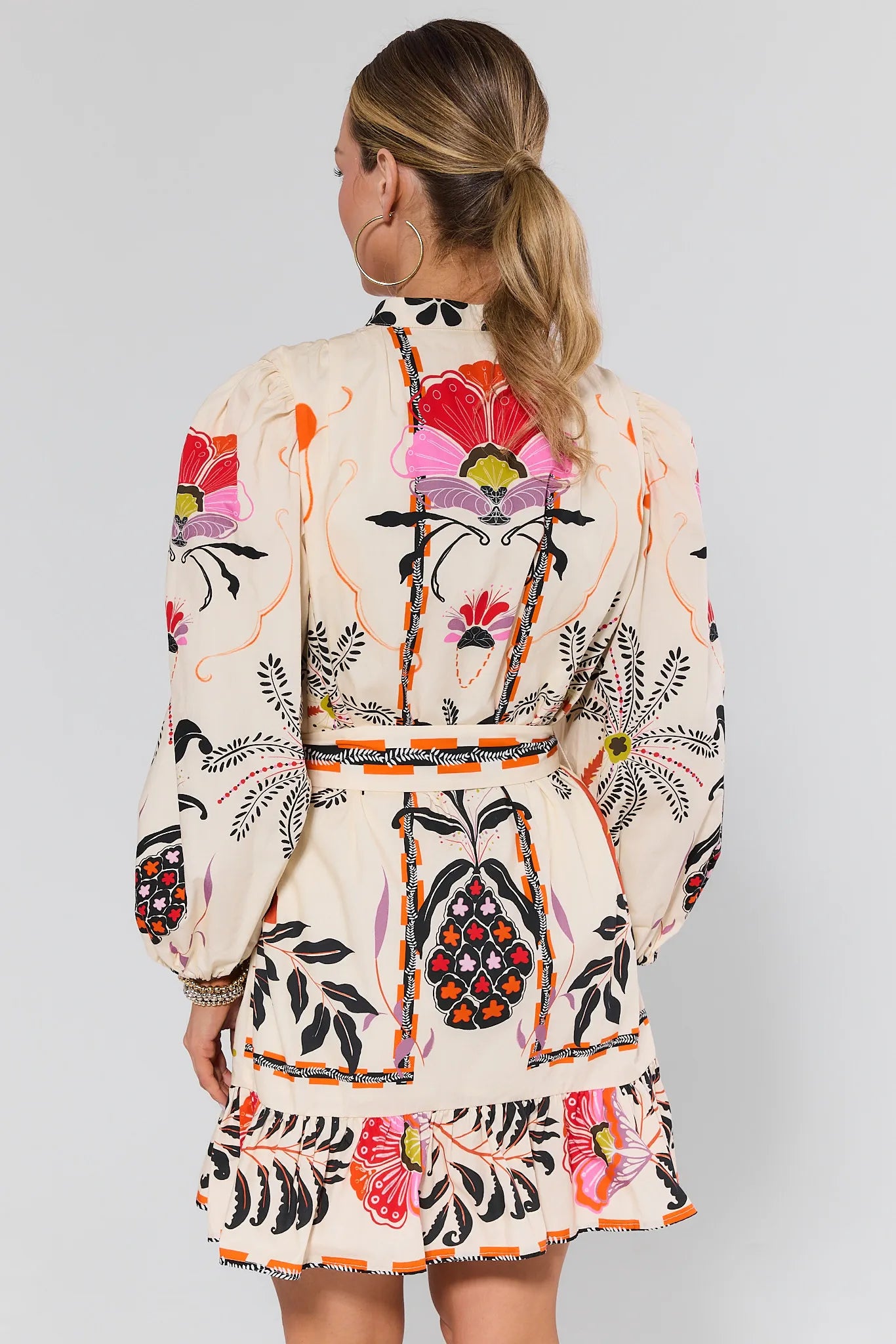 Nadia Floral Belted Short Dress