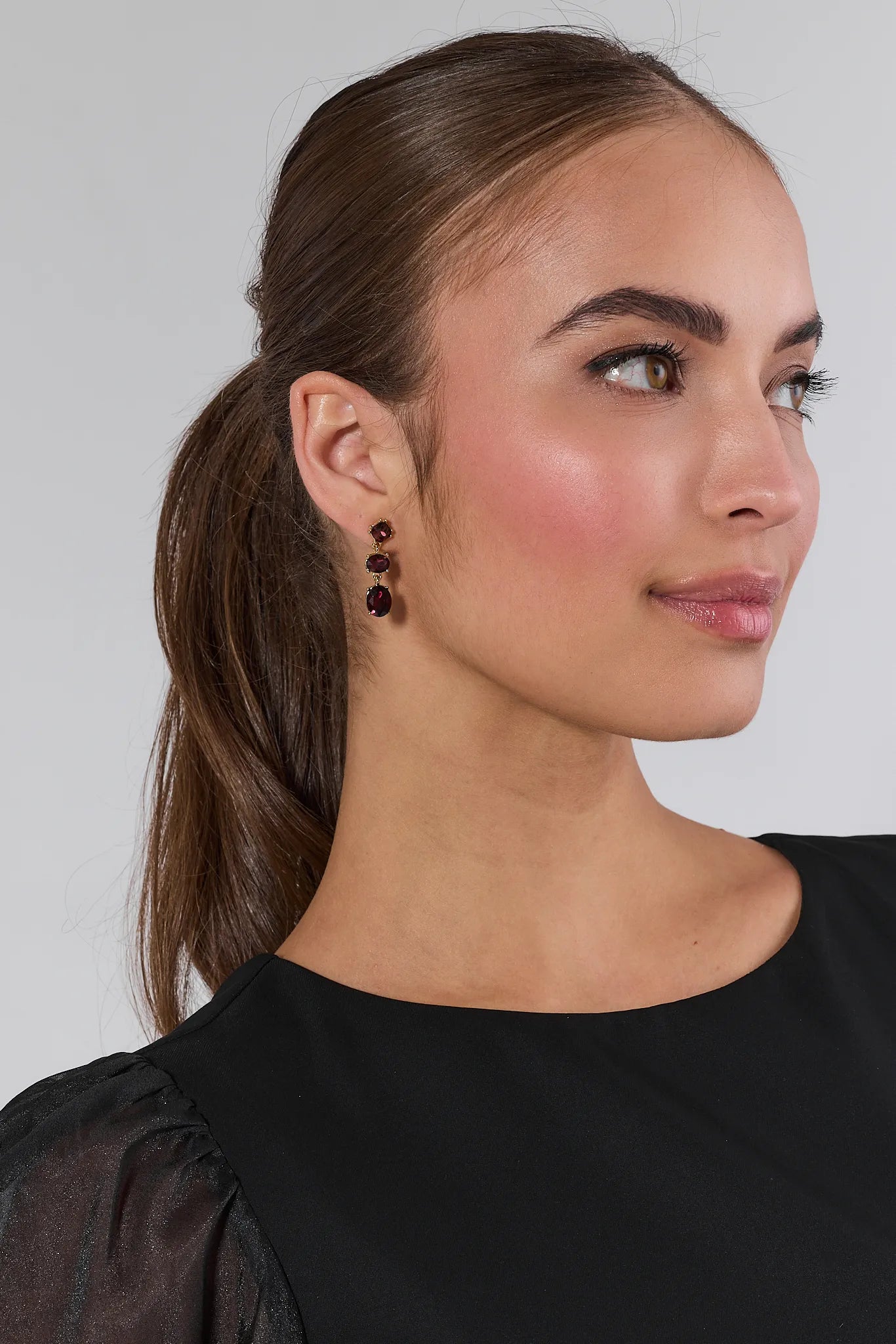 Alice Burgundy Drop Earrings