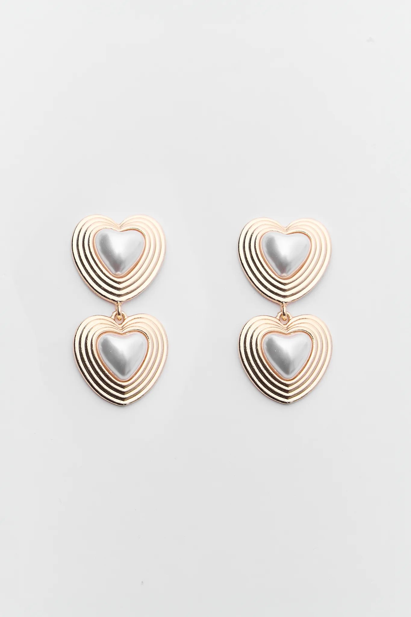 Valentina Gold Heart Drop Earrings