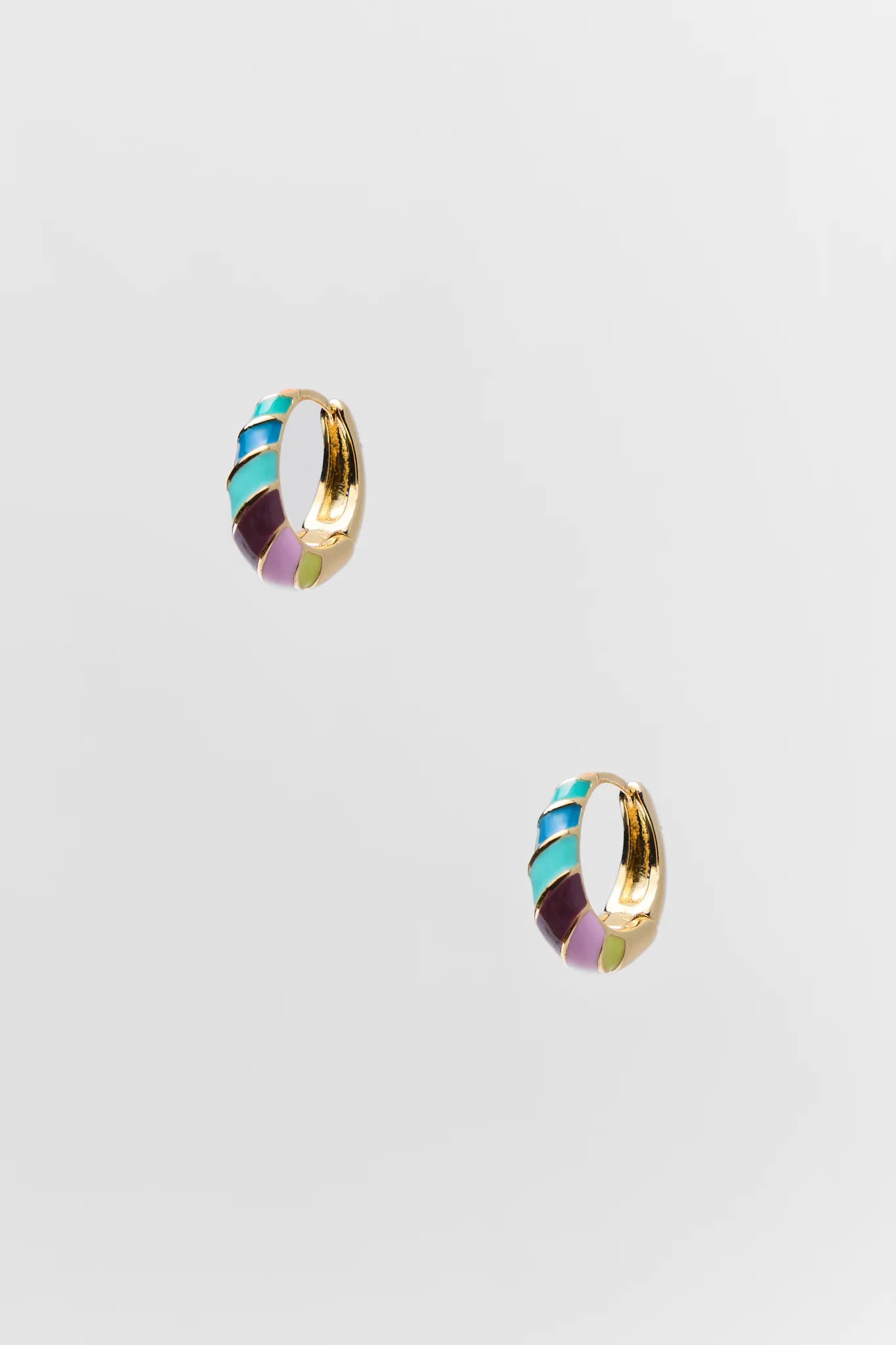 Victoria Striped Hoop Earrings