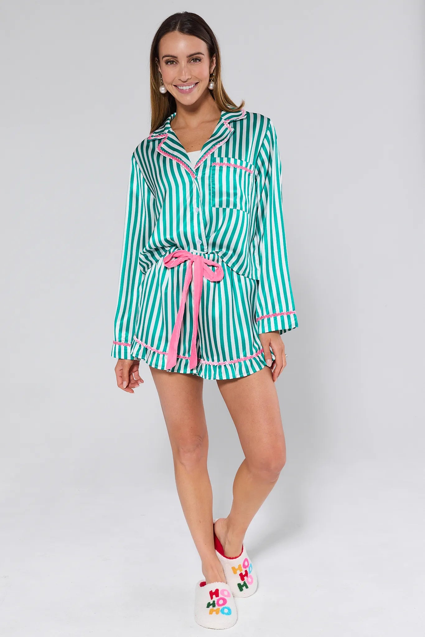 Merry & Bright Green PJ Short Set