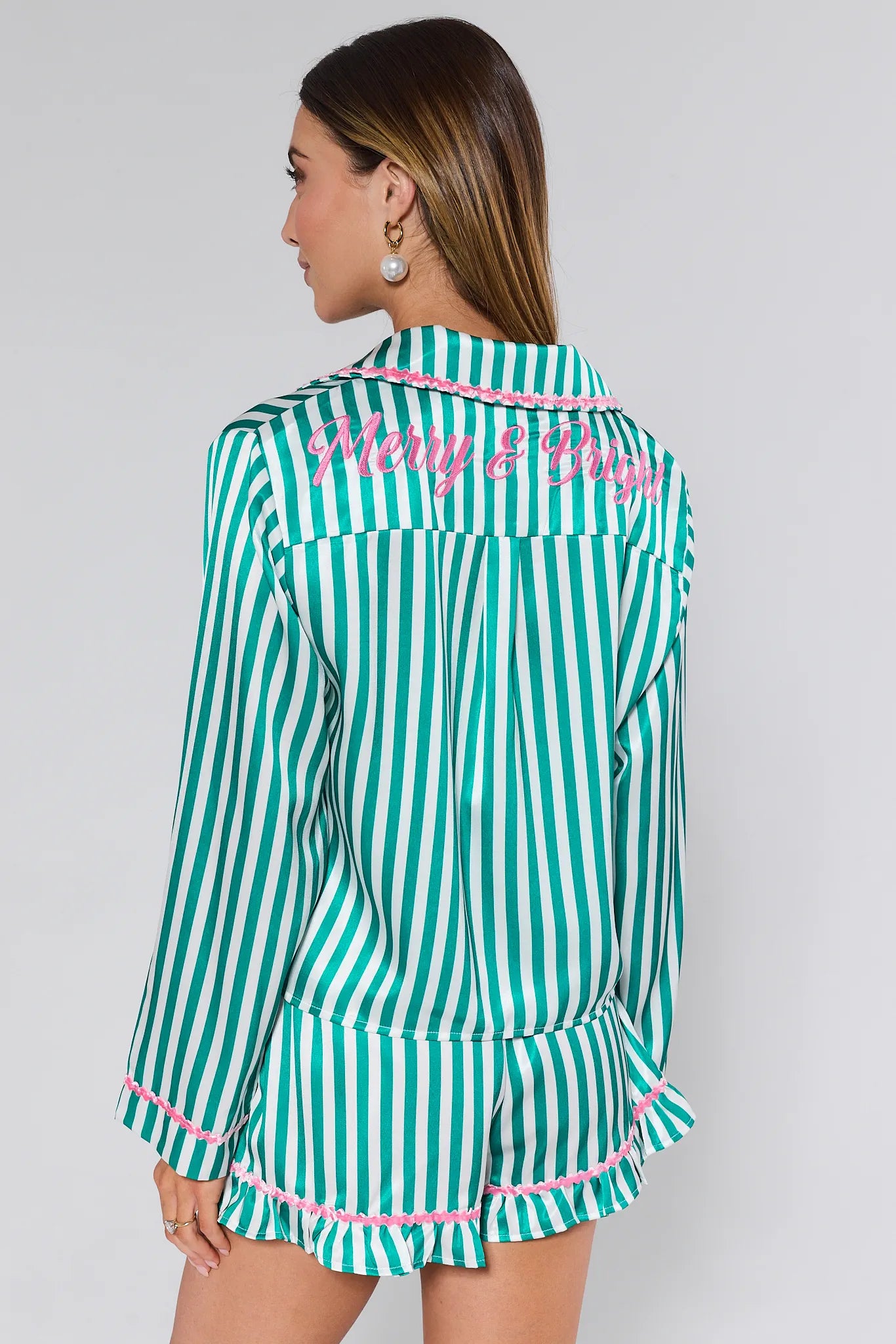 Merry & Bright Green PJ Short Set