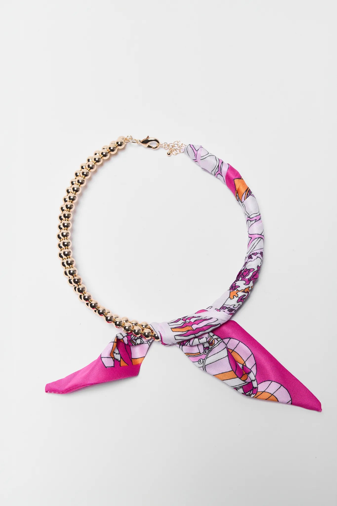 Cassandra Pink Scarf Necklace