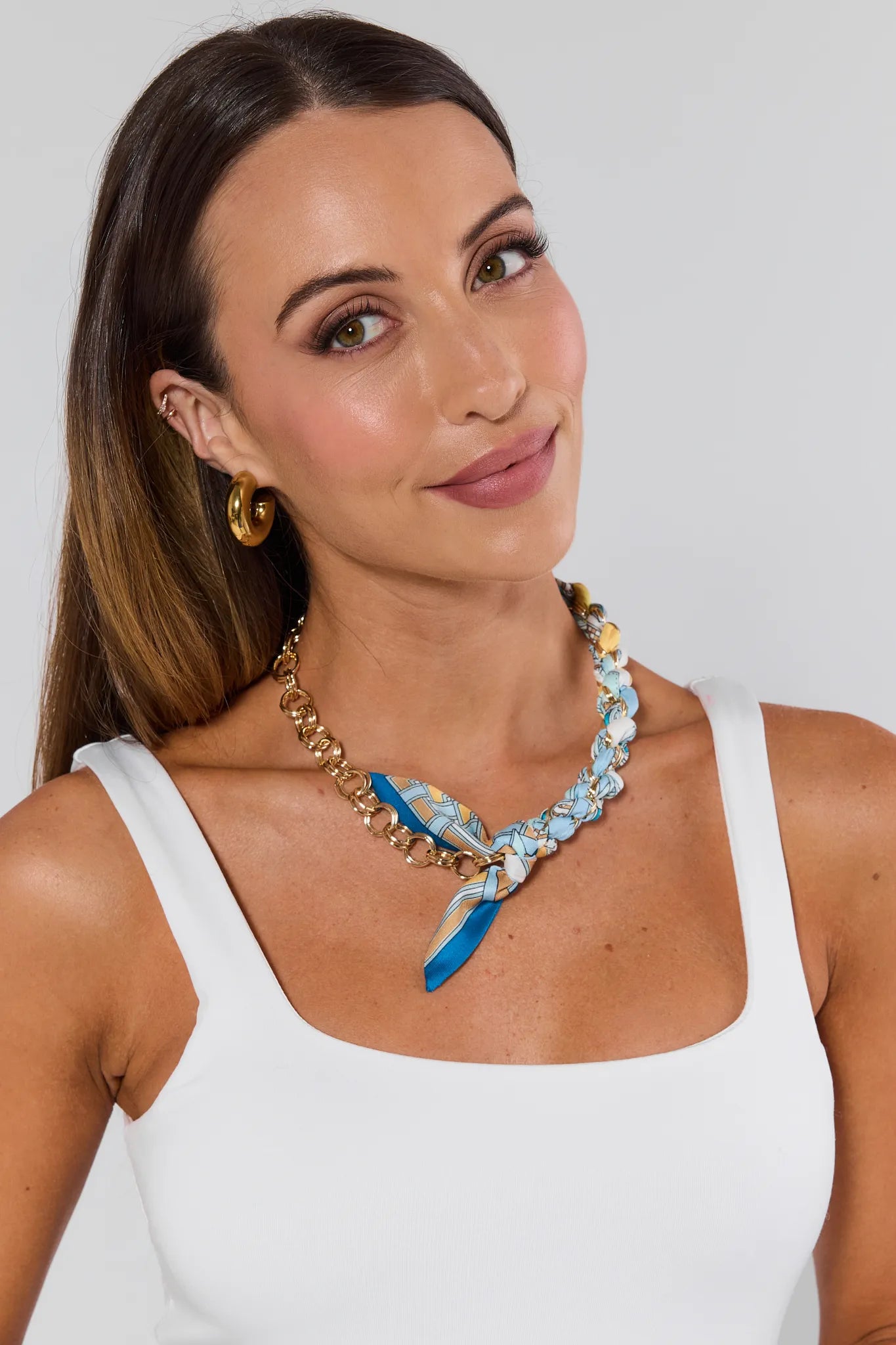 Desiree Blue Scarf Necklace
