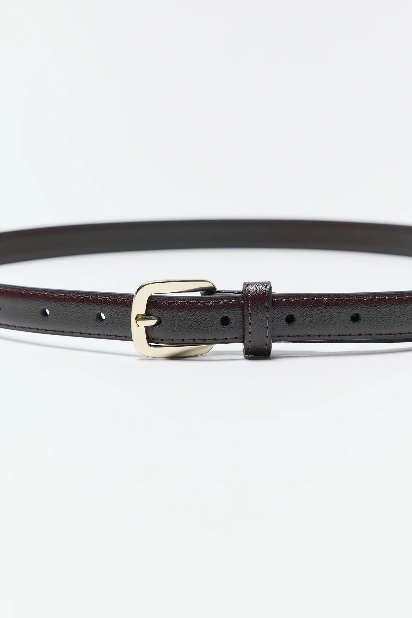 Aubrey Brown Buckle Belt on white background