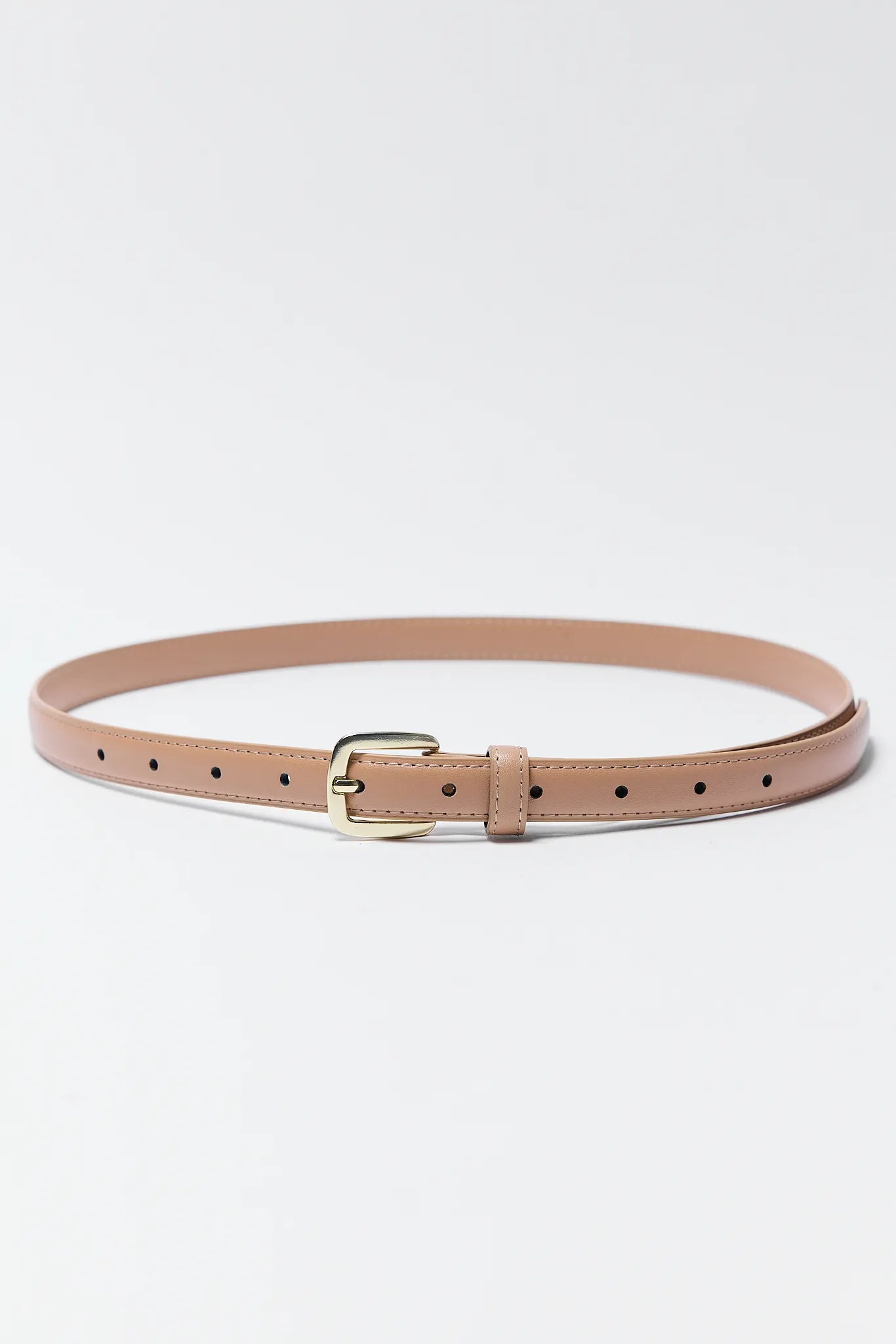 Aubrey Nude Buckle Belt on white background