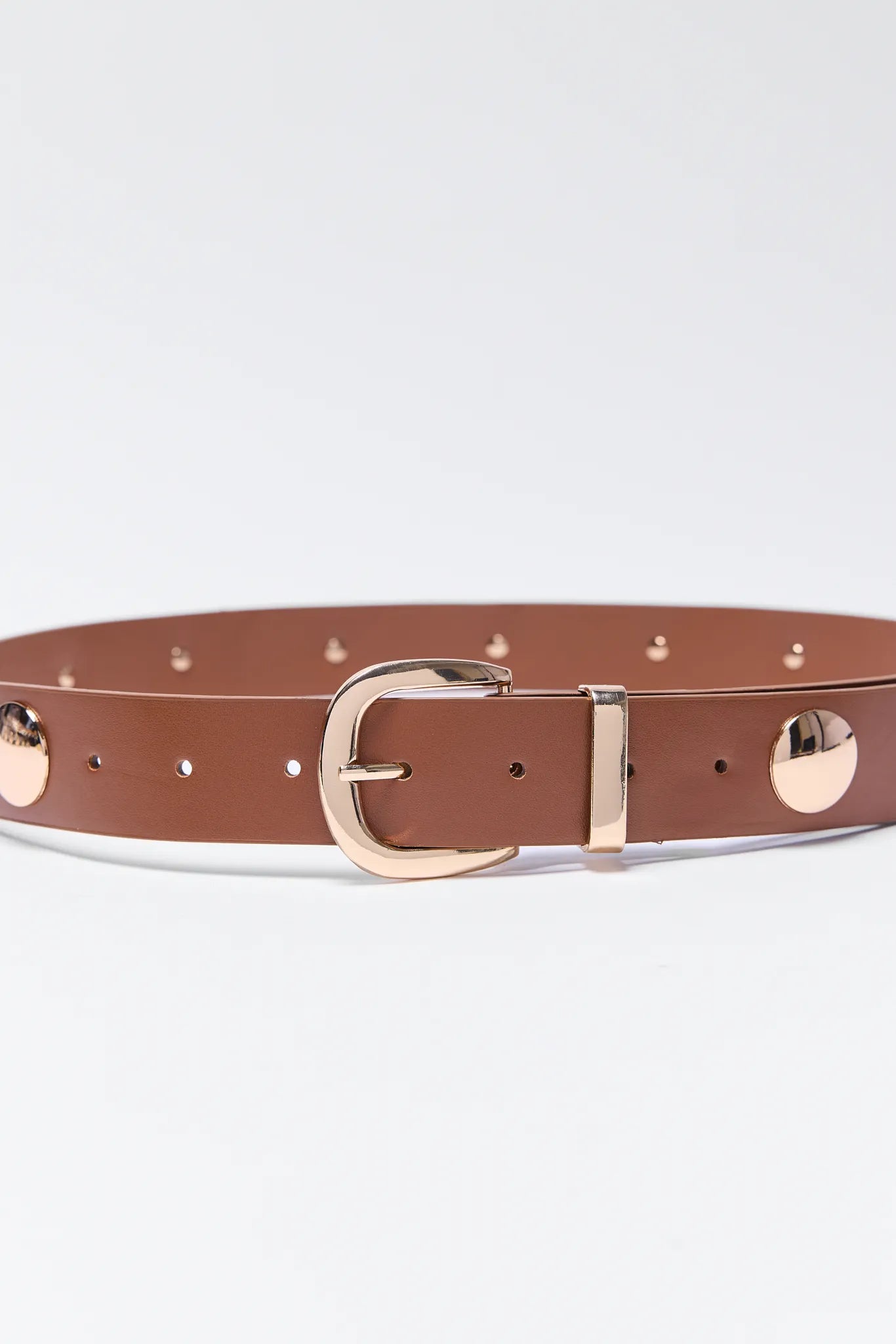Barbara Brown Studded Belt on a white background