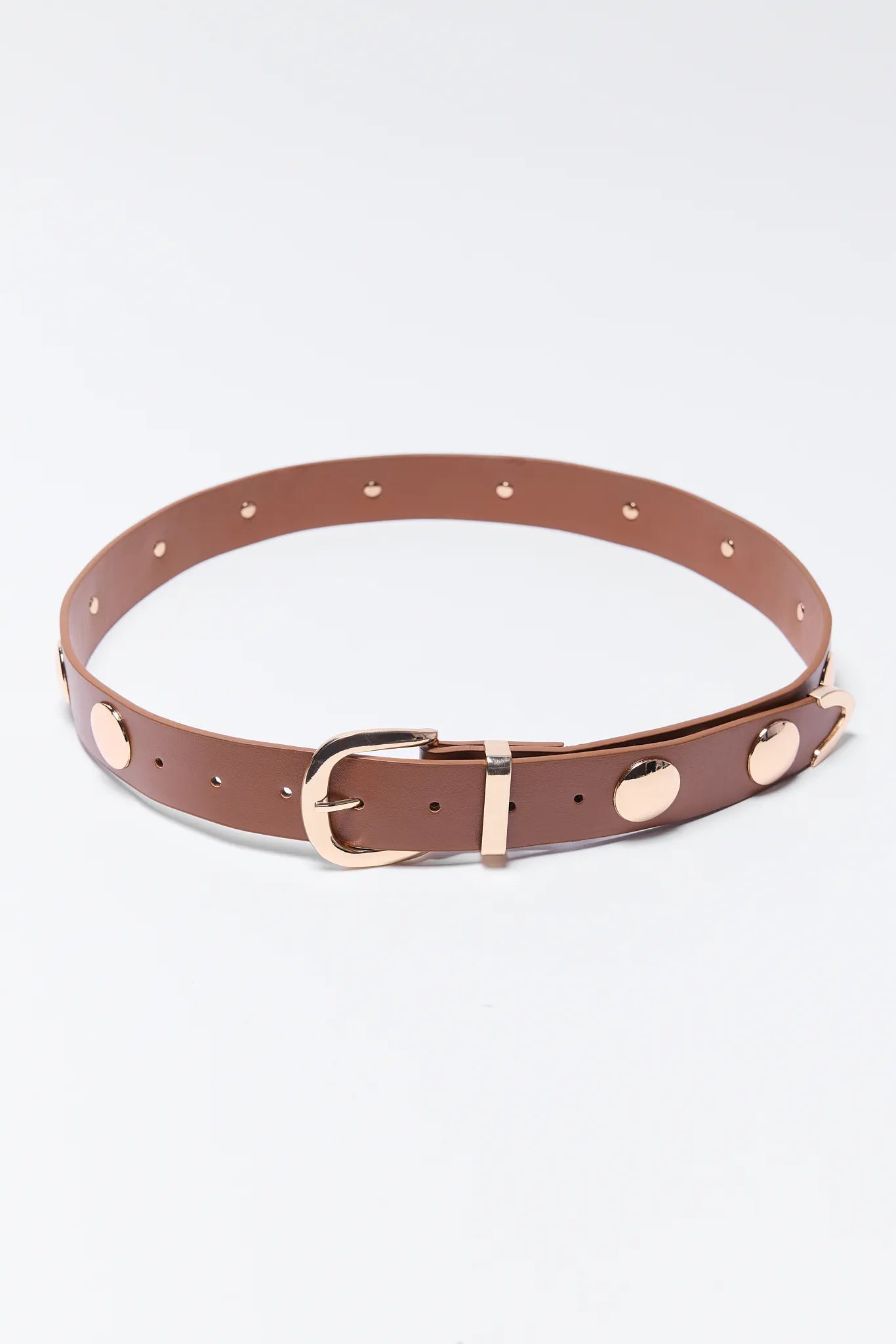 Barbara Brown Studded Belt on a white background