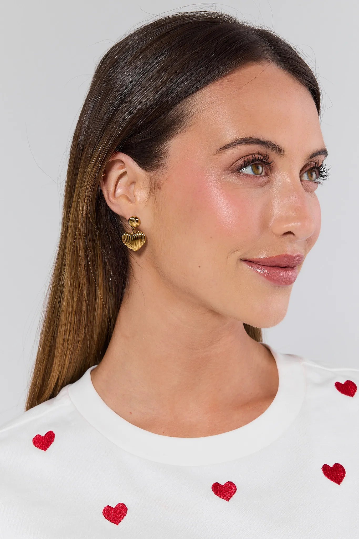 Remy Gold Fluted Drop Earrings