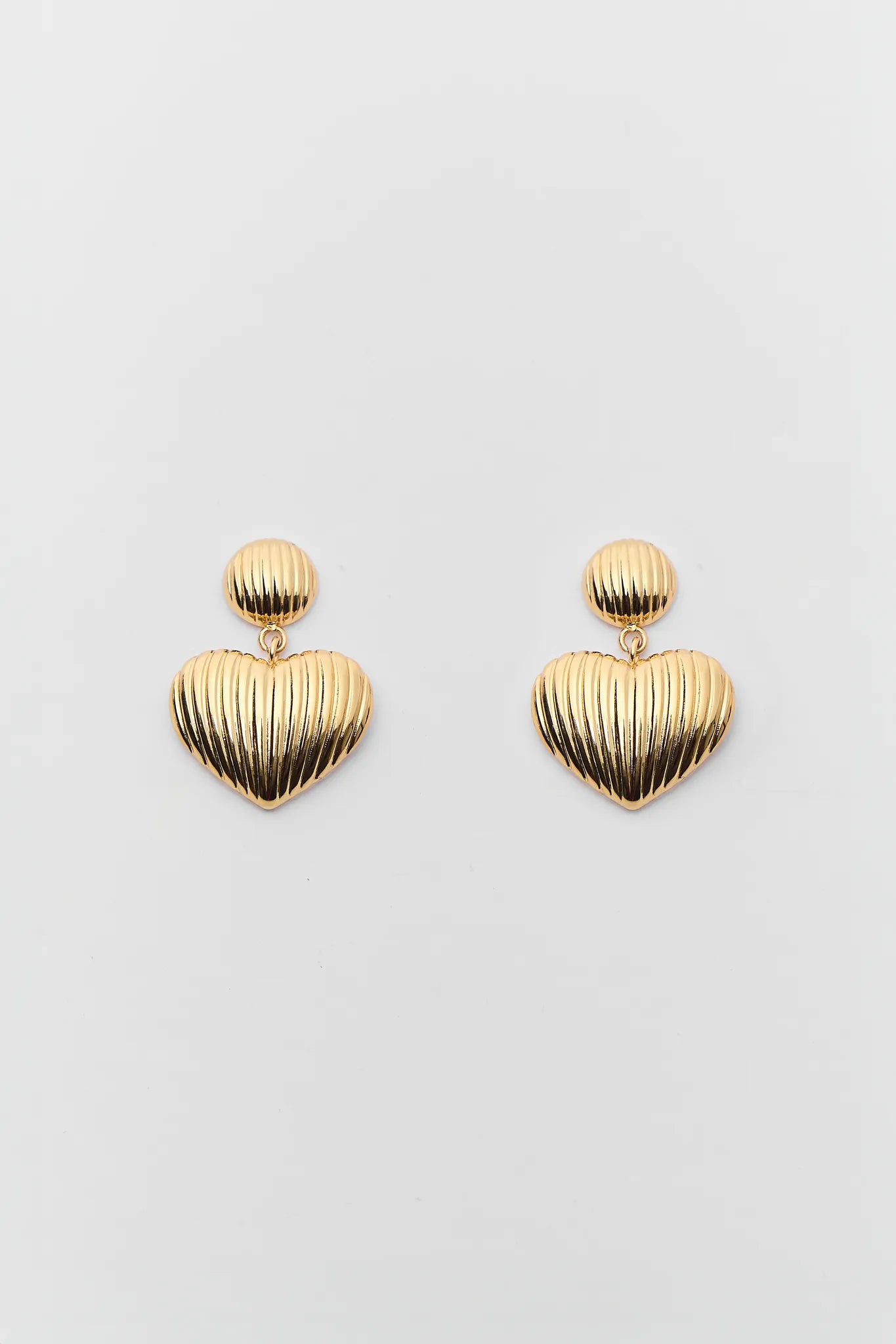 Remy Gold Fluted Drop Earrings