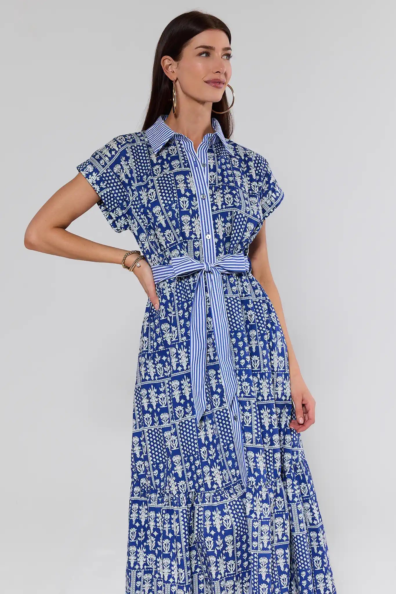 Lilliana Navy Patterned Maxi Dress