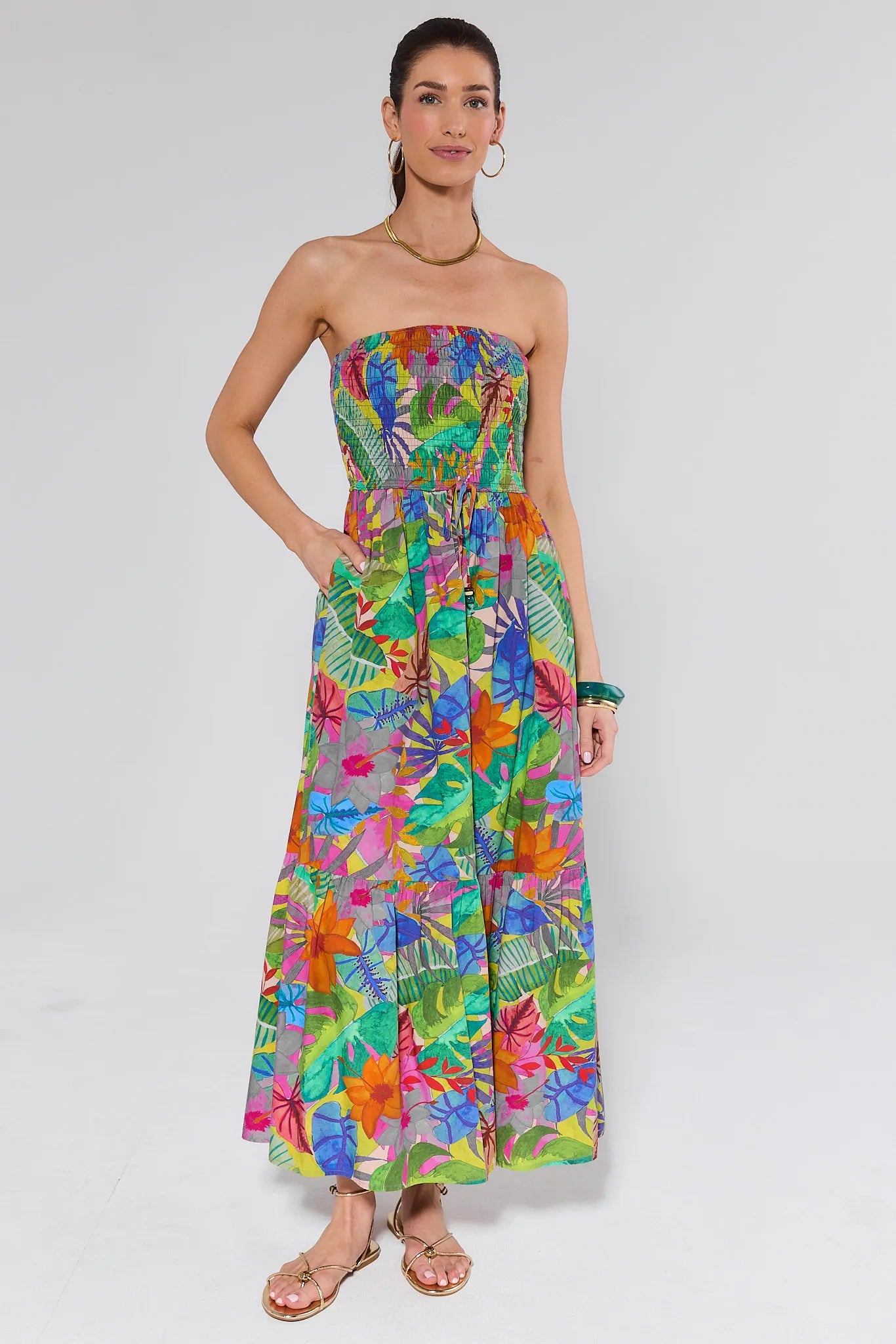 Tanya Printed Strapless Maxi Dress | Women's Clothing