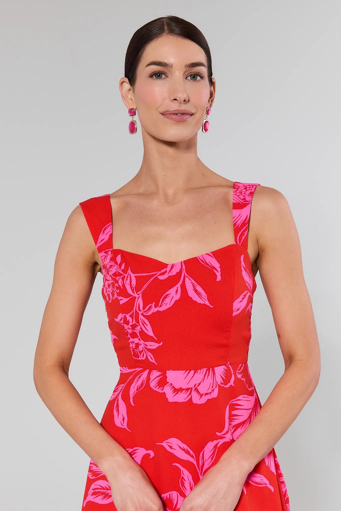 Carly Red Floral Maxi Dress