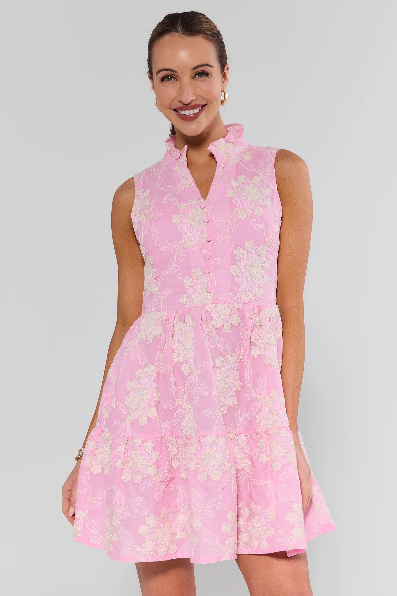 white christmas dresses Maddie Pink Lace Short Dress