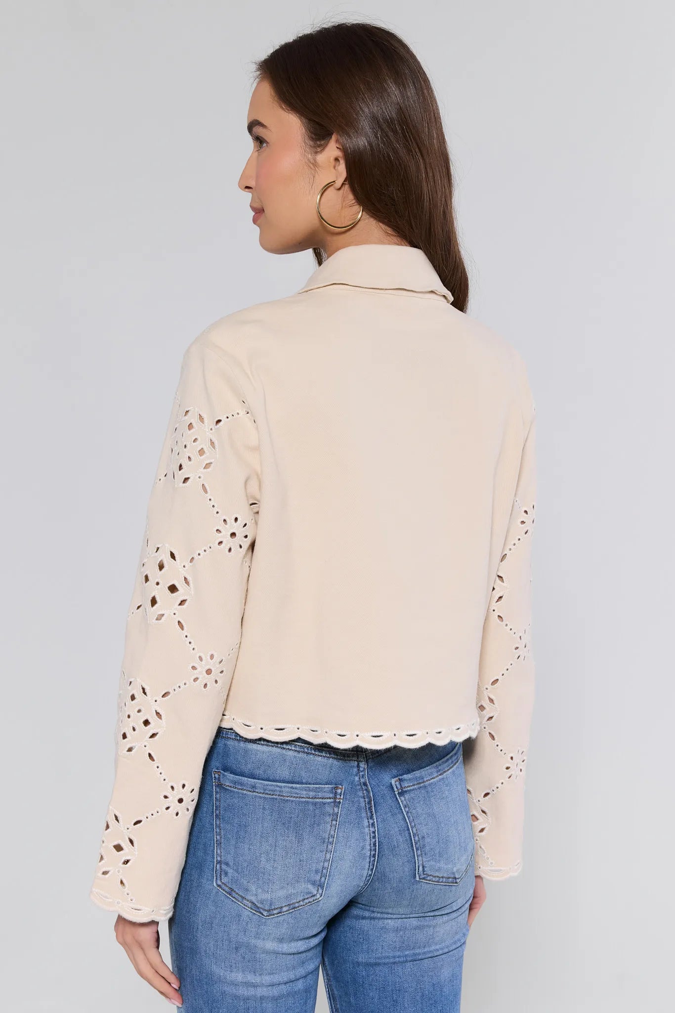 Gina Beige Eyelet Jacket